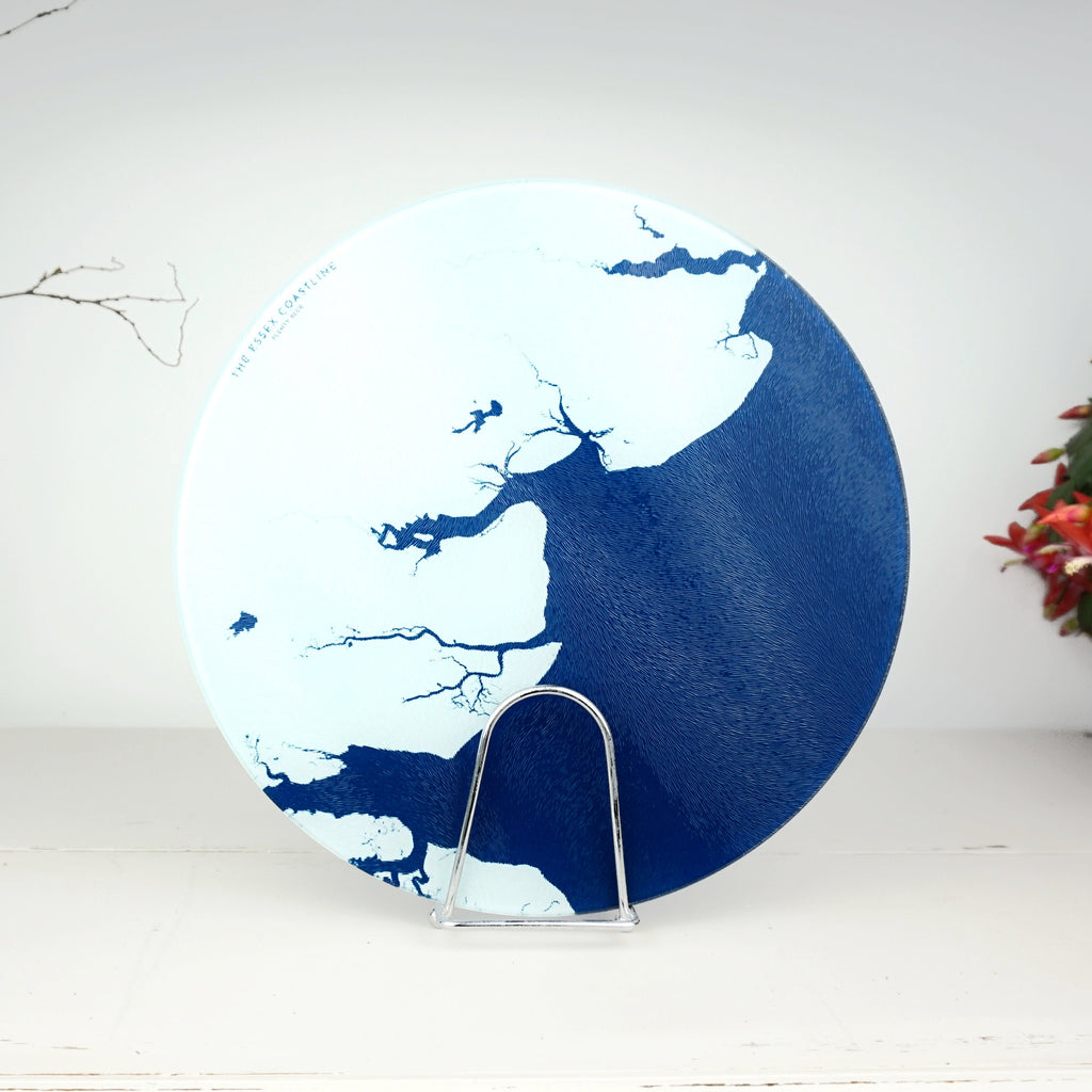 Essex Coast Chopping Board - Essex Map Worktop Saver, Essex Gift,Southend Map, Mersea Island Map Art, Colchester Map, Maldon Map, Thames Map