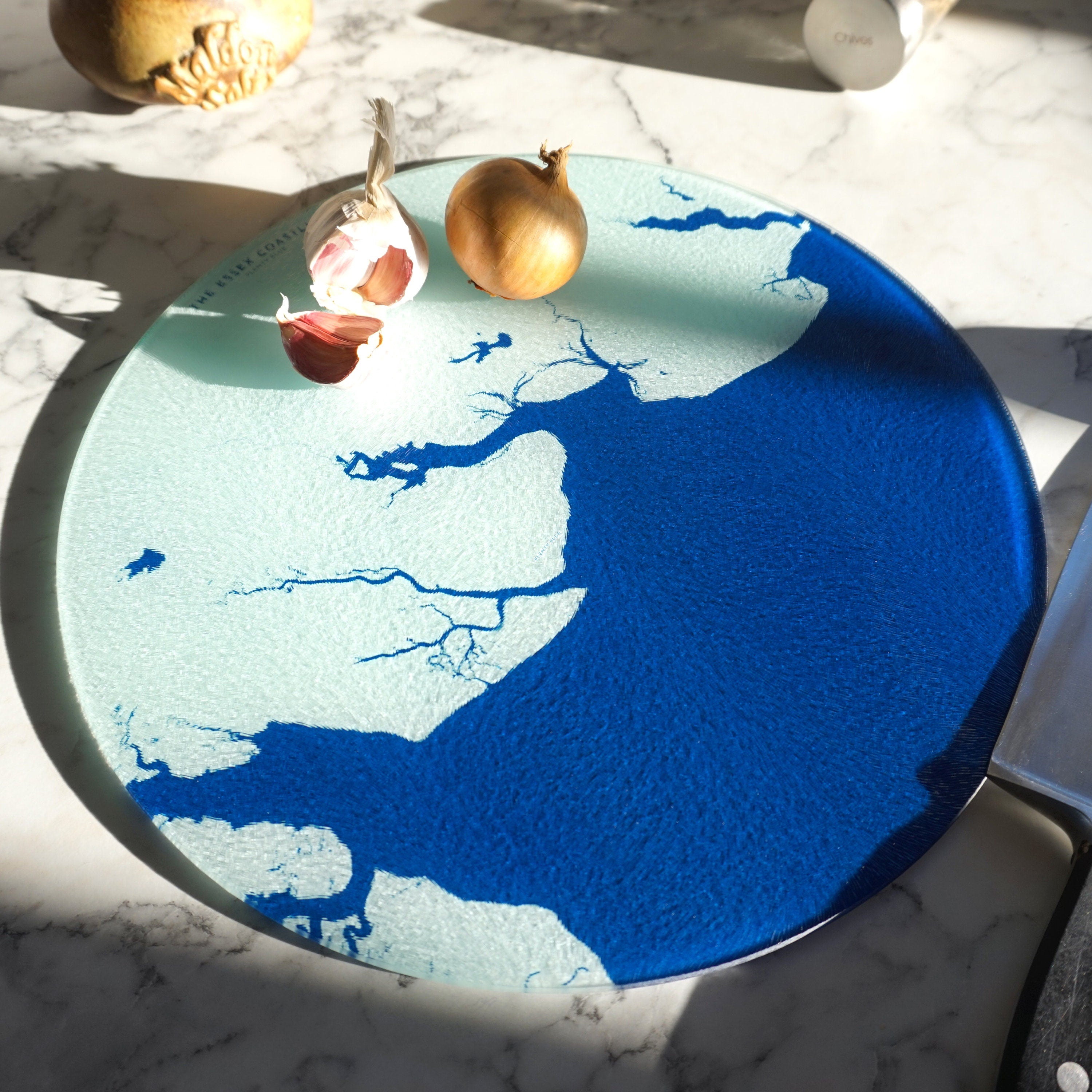 Essex Coast Chopping Board - Essex Map Worktop Saver, Essex Gift,Southend Map, Mersea Island Map Art, Colchester Map, Maldon Map, Thames Map