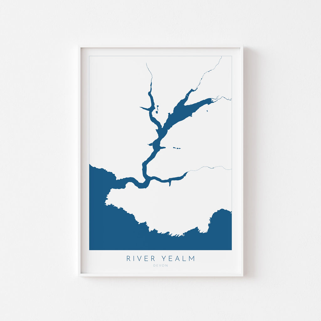 River Yealm Print - Devon Map, Newton Ferrers Poster, Noss Mayo Art, Devon Coast Print, South Devon, Nautical Home Decor