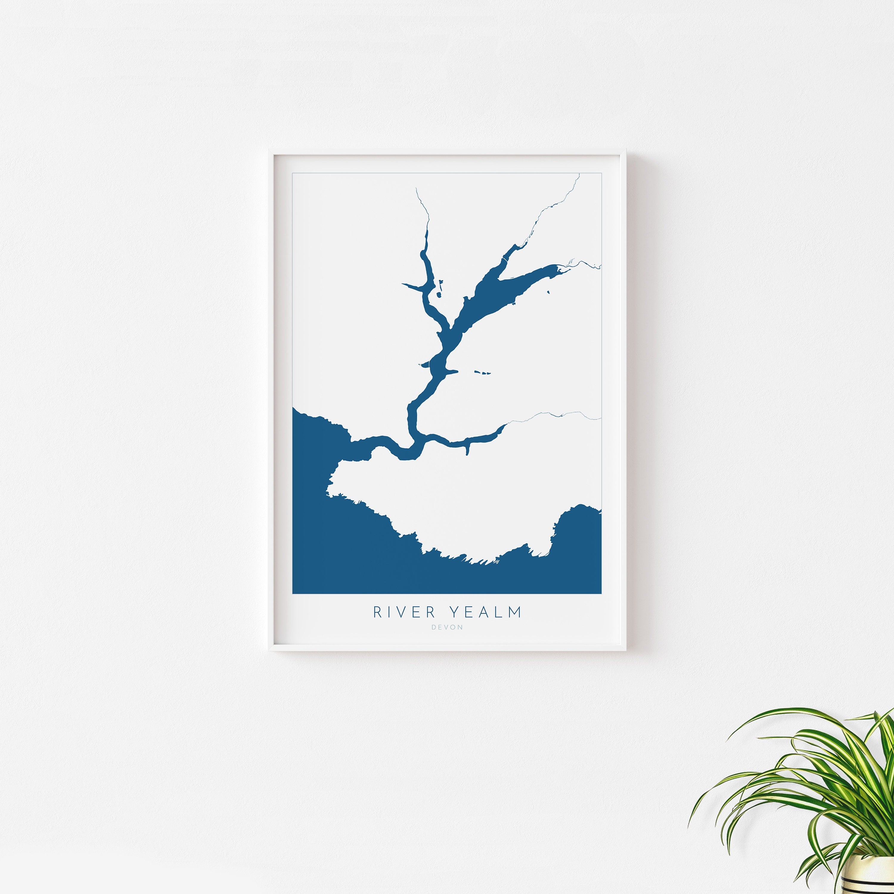 River Yealm Print - Devon Map, Newton Ferrers Poster, Noss Mayo Art, Devon Coast Print, South Devon, Nautical Home Decor