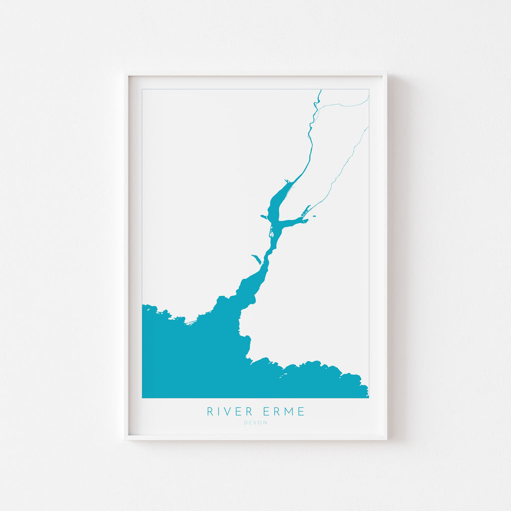 River Erme Print - Mothecombe Art, Devon Map, Mothecombe Beach Poster, Devon Coast Print, South Devon, Nautical Home Decor