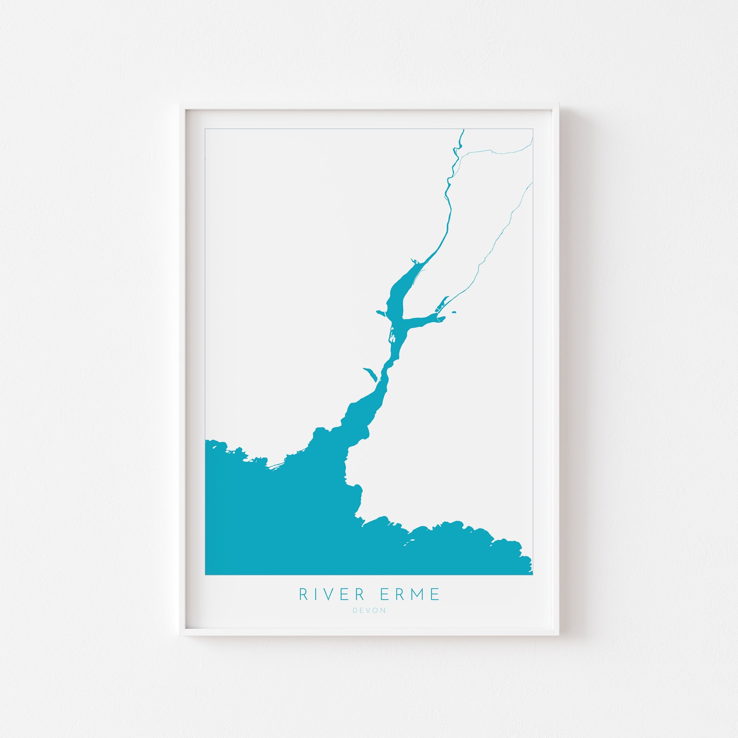 River Erme Print - Mothecombe Art, Devon Map, Mothecombe Beach Poster, Devon Coast Print, South Devon, Nautical Home Decor