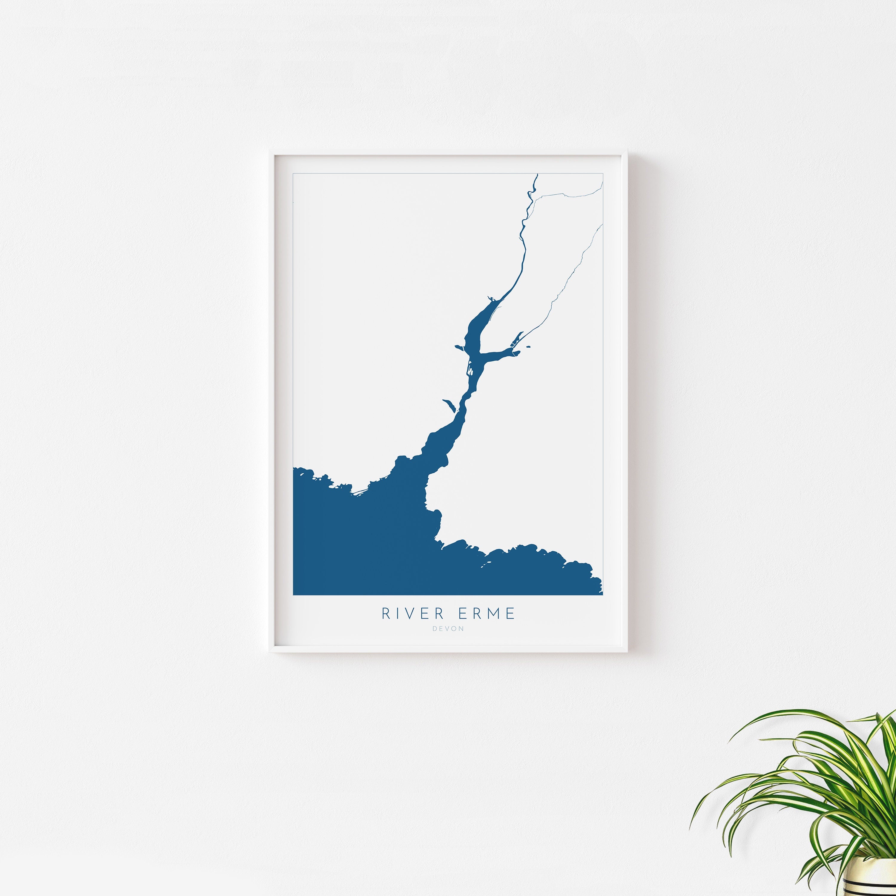 River Erme Print - Mothecombe Art, Devon Map, Mothecombe Beach Poster, Devon Coast Print, South Devon, Nautical Home Decor