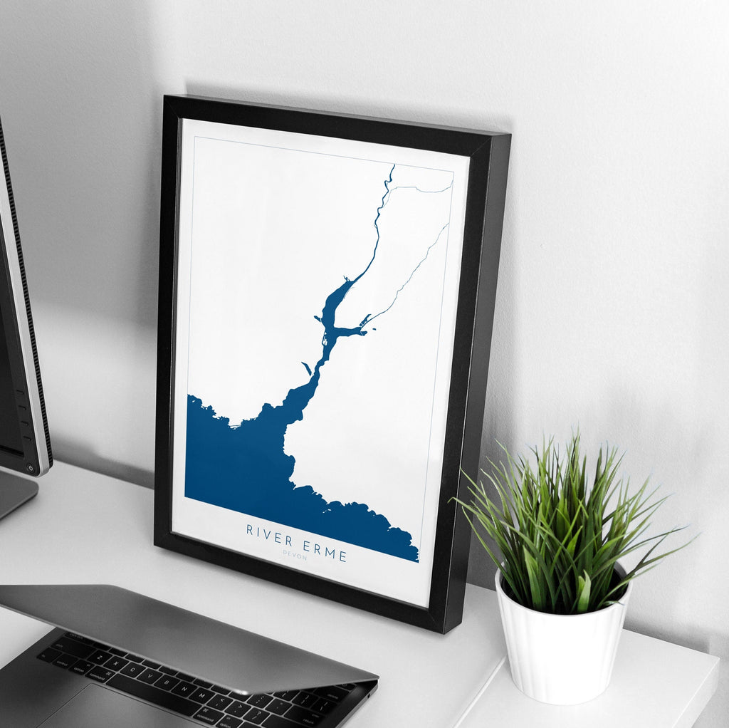 River Erme Print - Mothecombe Art, Devon Map, Mothecombe Beach Poster, Devon Coast Print, South Devon, Nautical Home Decor