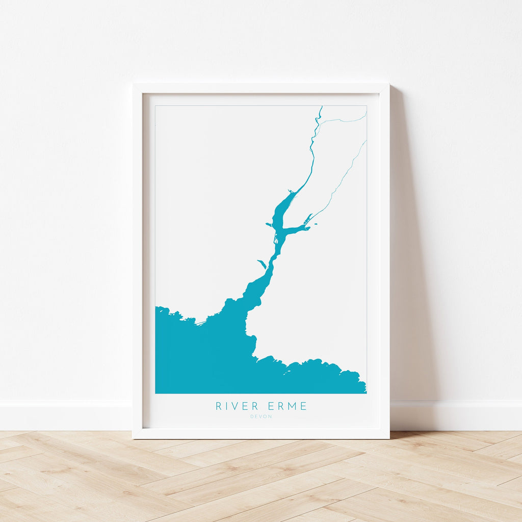 River Erme Print - Mothecombe Art, Devon Map, Mothecombe Beach Poster, Devon Coast Print, South Devon, Nautical Home Decor