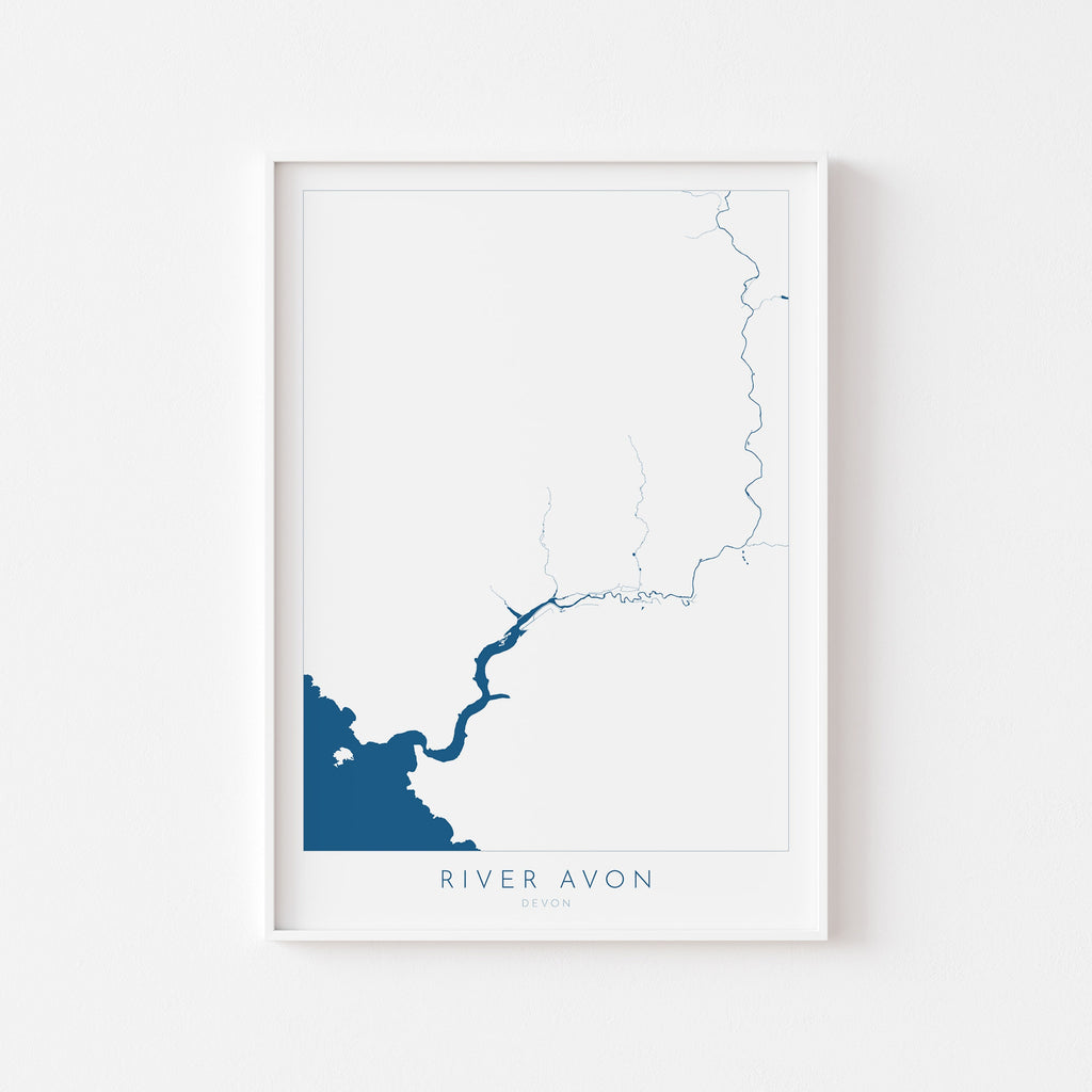 River Avon Print - Bigbury-On-Sea Art, Devon Map, Burgh Island Poster, Bantham Beach, Devon Coast Print, South Devon