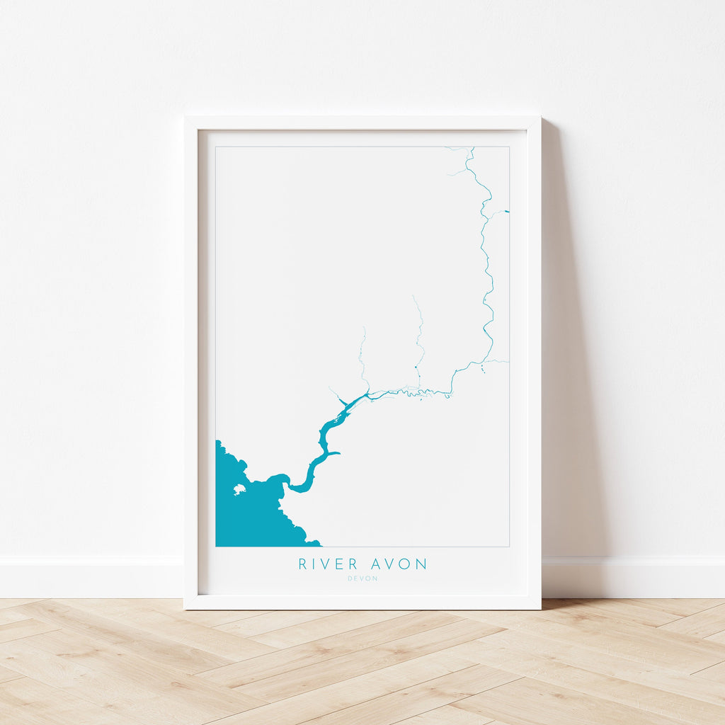 River Avon Print - Bigbury-On-Sea Art, Devon Map, Burgh Island Poster, Bantham Beach, Devon Coast Print, South Devon