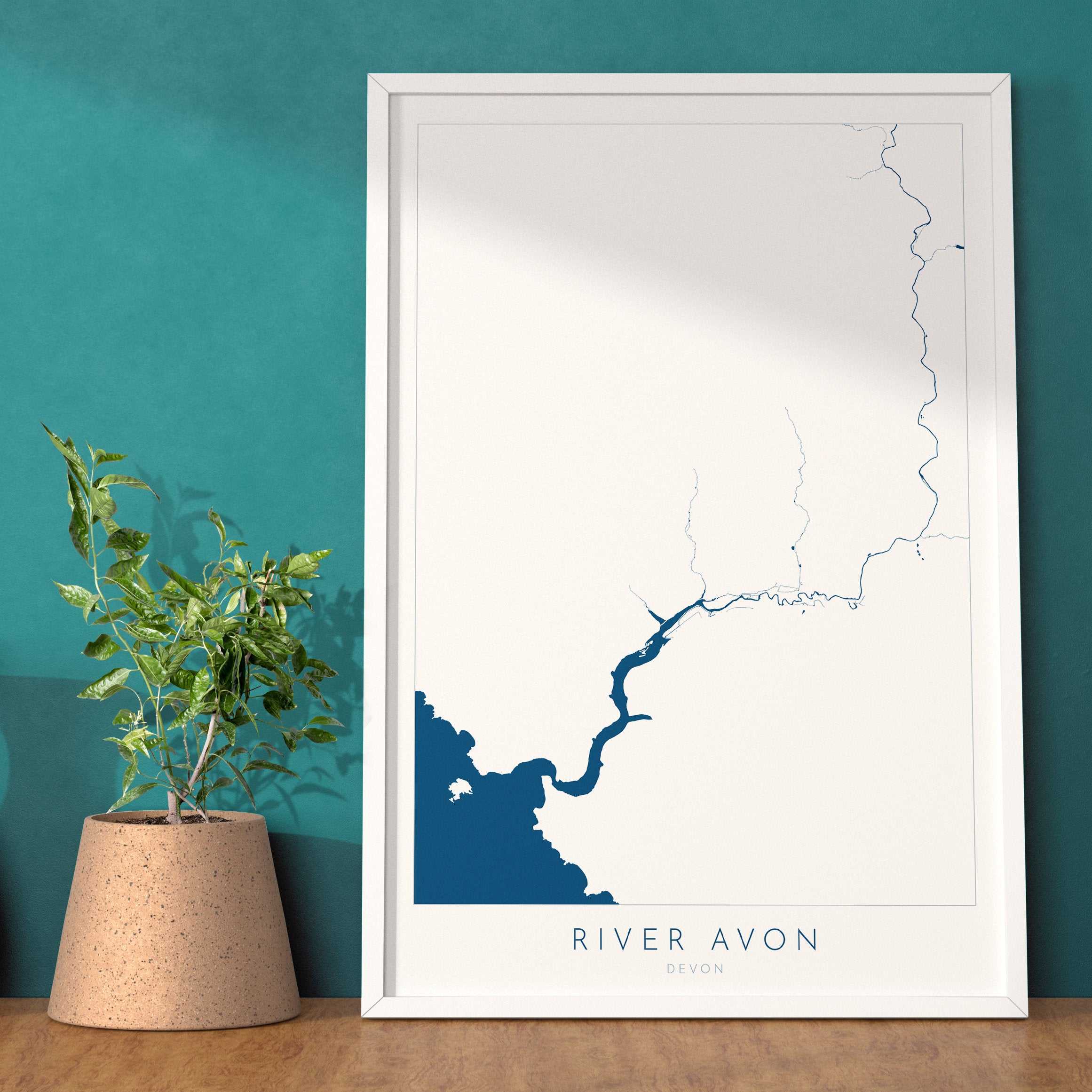 River Avon Print - Bigbury-On-Sea Art, Devon Map, Burgh Island Poster, Bantham Beach, Devon Coast Print, South Devon
