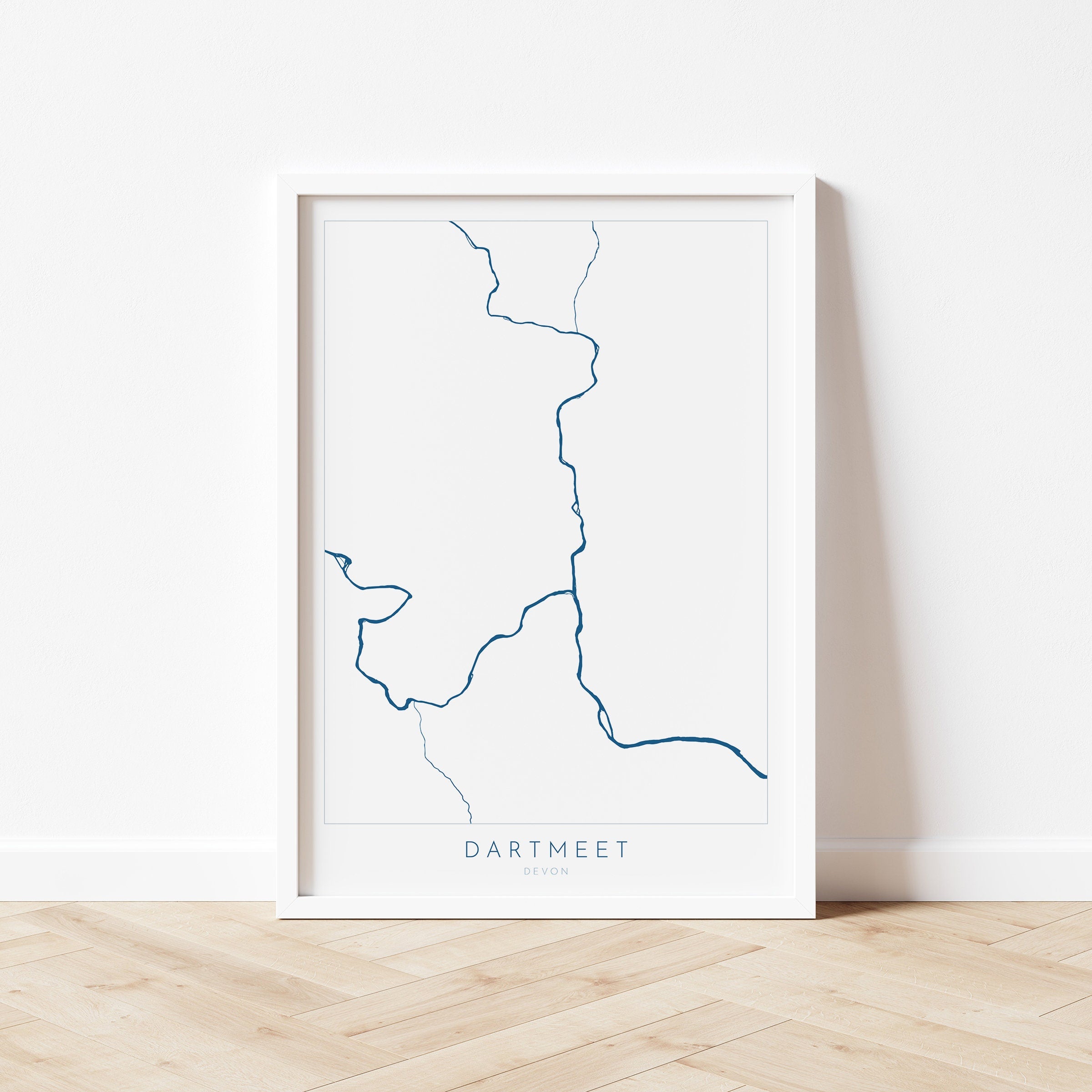 Dartmeet Print - Dartmoor Map, Devon Art, River Dart Poster, National Park Poster, Dartmoor walking, Devon Print