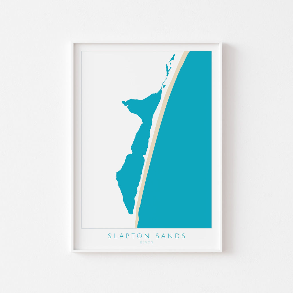 Slapton Sands Print - Devon Map, Slapton Ley Poster, Torcross Beach, Slapton Beach Travel Poster, South West Coast, South Hams
