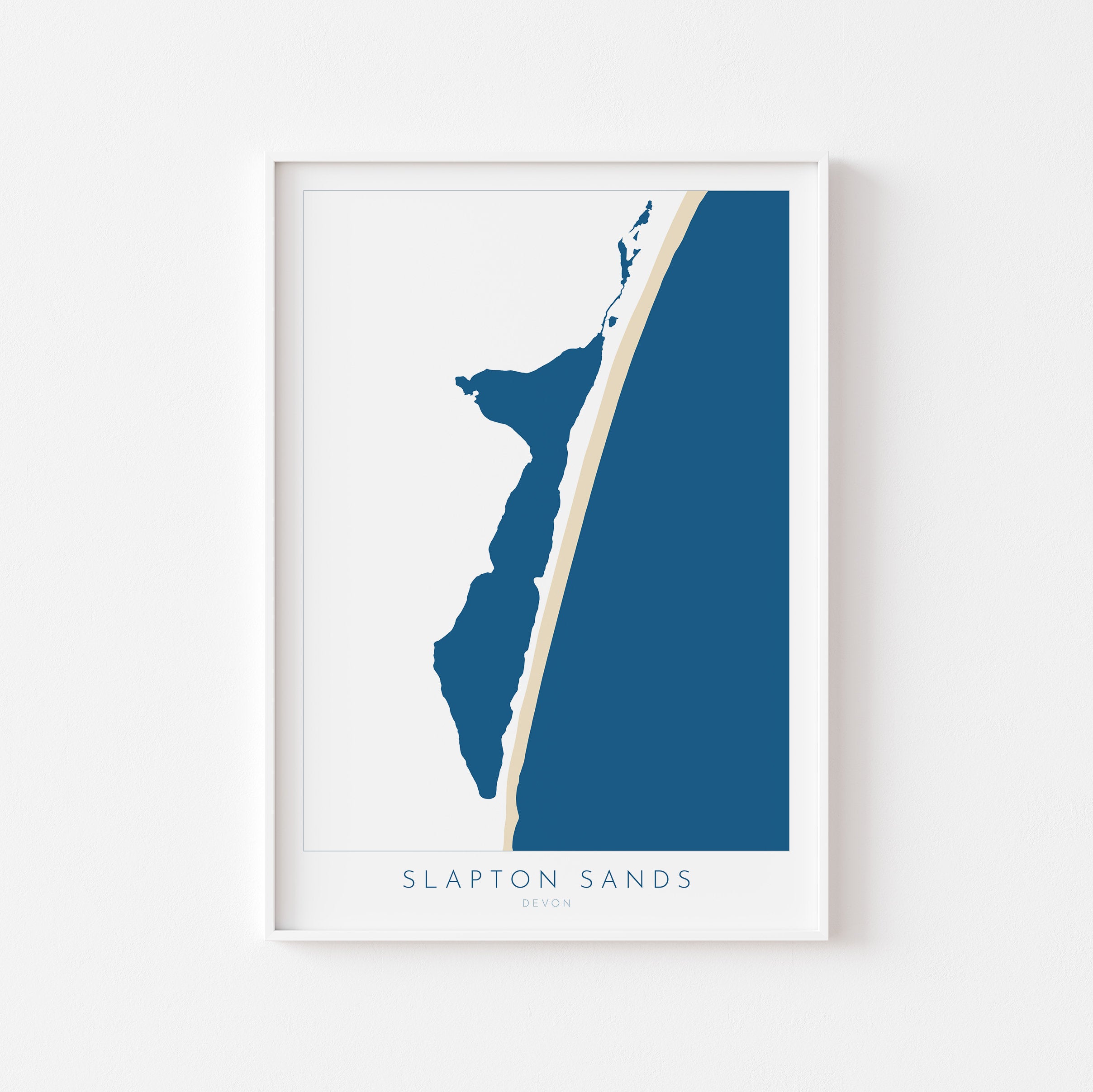 Slapton Sands Print - Devon Map, Slapton Ley Poster, Torcross Beach, Slapton Beach Travel Poster, South West Coast, South Hams