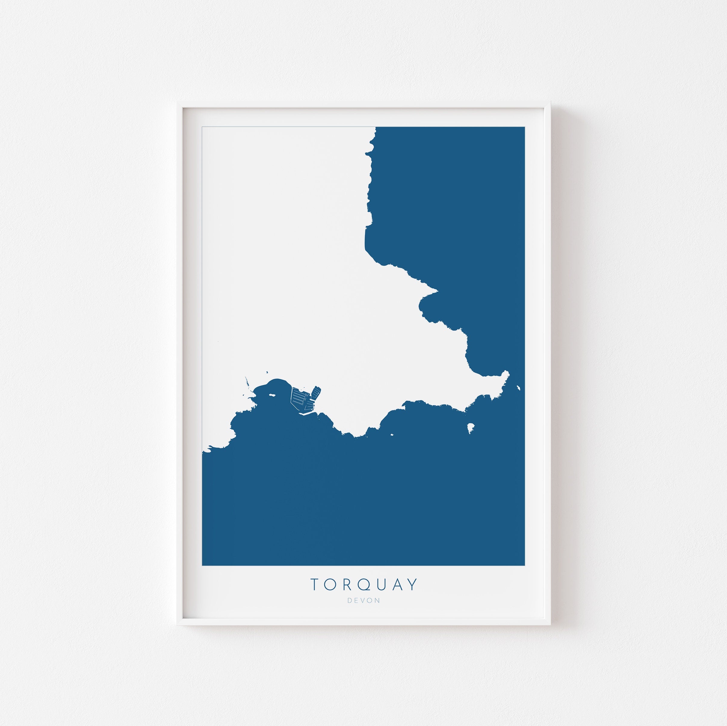 Torquay Print - Devon Map, Torbay Poster, English Riviera Art, Devon Coast, Torquay Travel Print, South Devon
