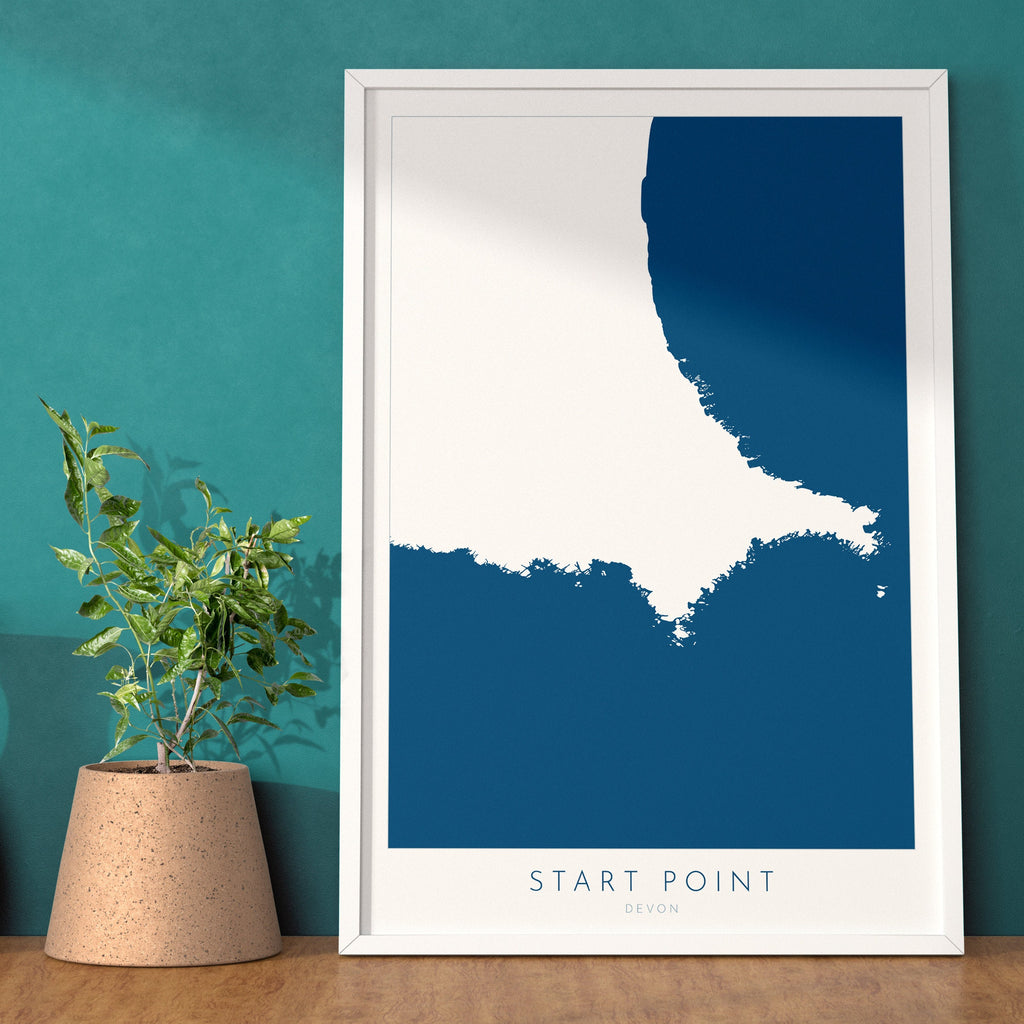 Start Point Print - Devon Map, Start Point Poster, South Hams Art, Hallsands Beach, Mattiscombe Sands, South Devon Art, Nautical Decor