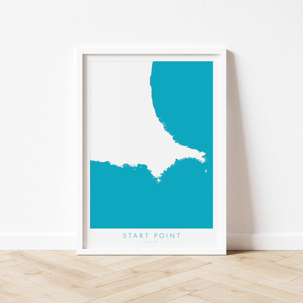 Start Point Print - Devon Map, Start Point Poster, South Hams Art, Hallsands Beach, Mattiscombe Sands, South Devon Art, Nautical Decor