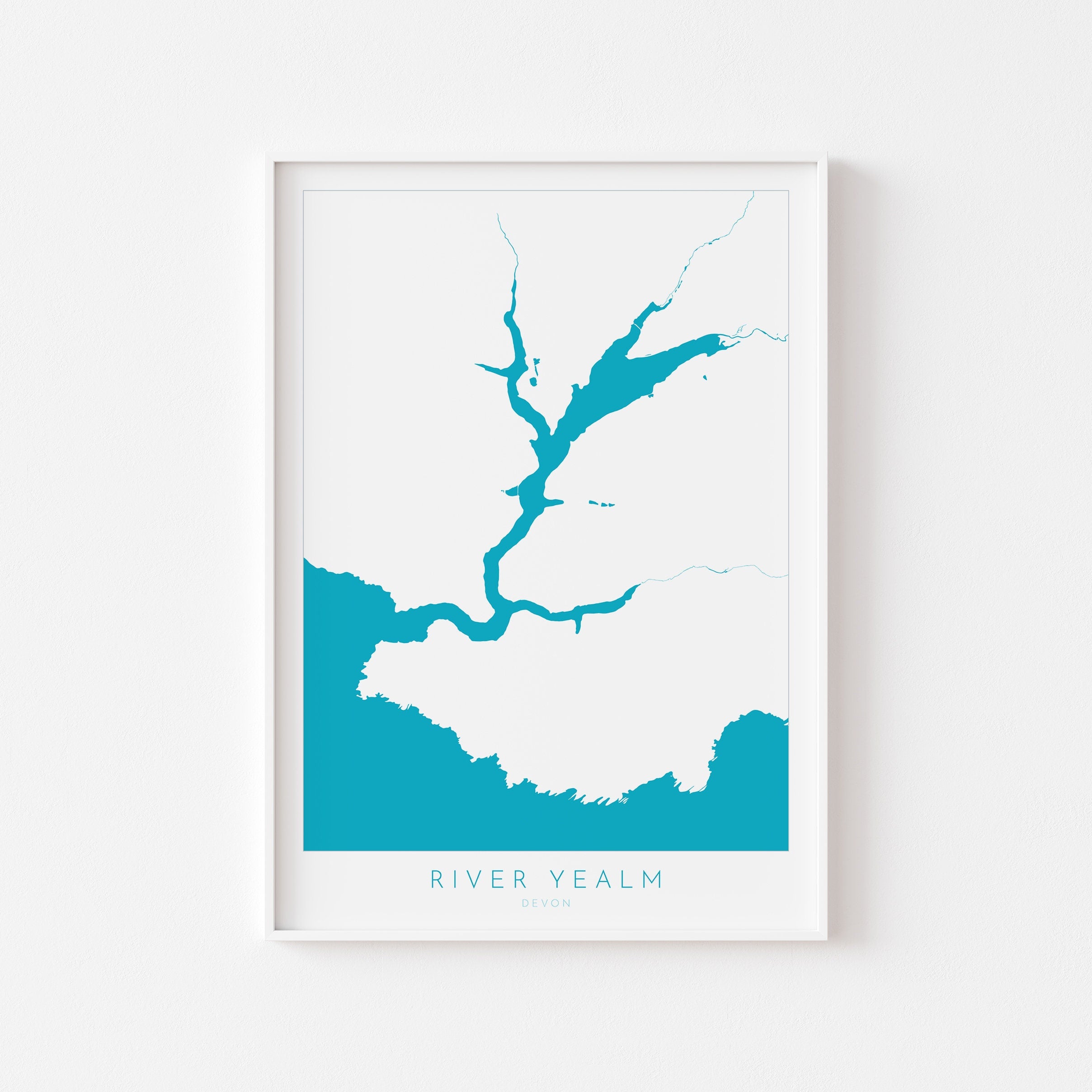 River Yealm Print - Devon Map, Newton Ferrers Poster, Noss Mayo Art, Devon Coast Print, South Devon, Nautical Home Decor