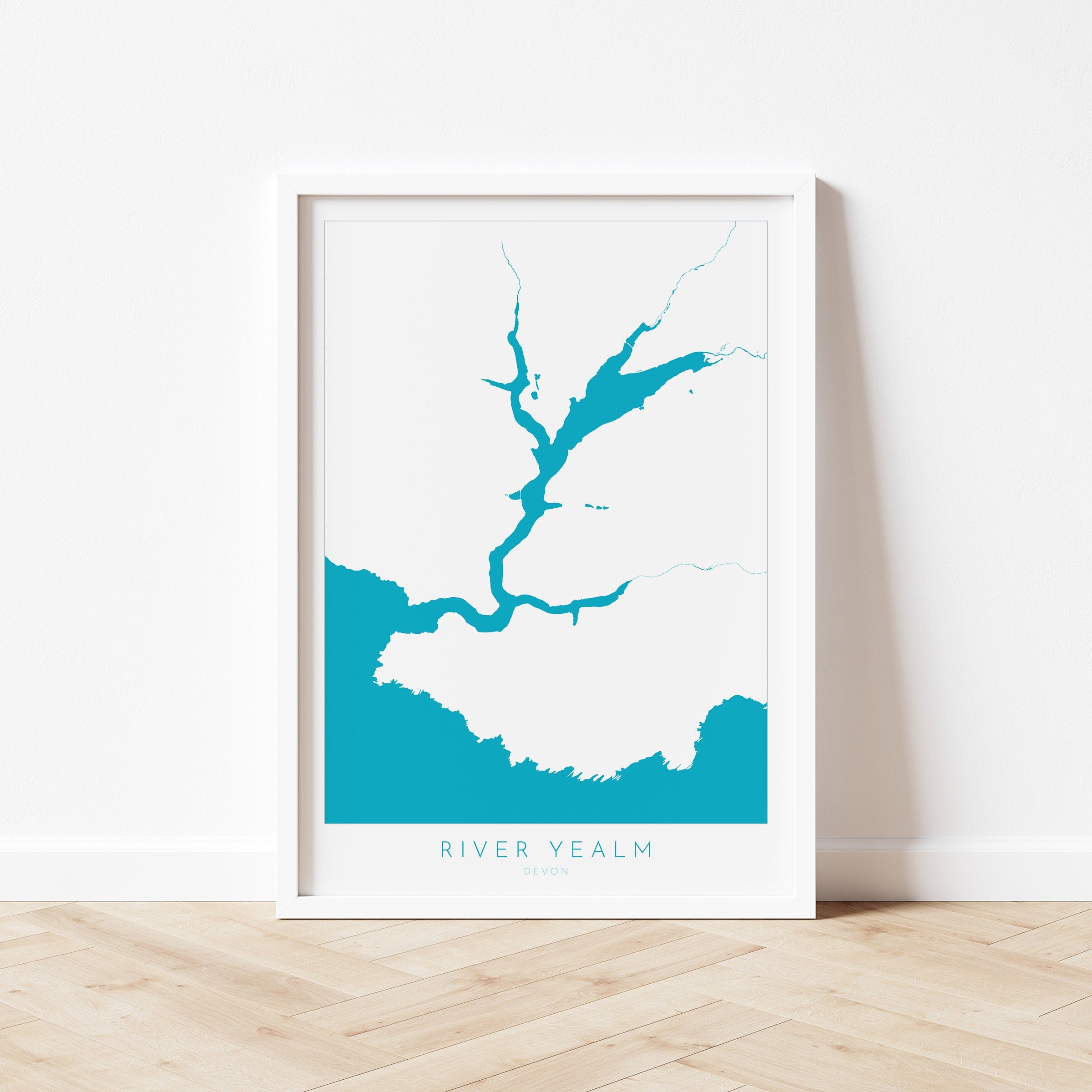 River Yealm Print - Devon Map, Newton Ferrers Poster, Noss Mayo Art, Devon Coast Print, South Devon, Nautical Home Decor