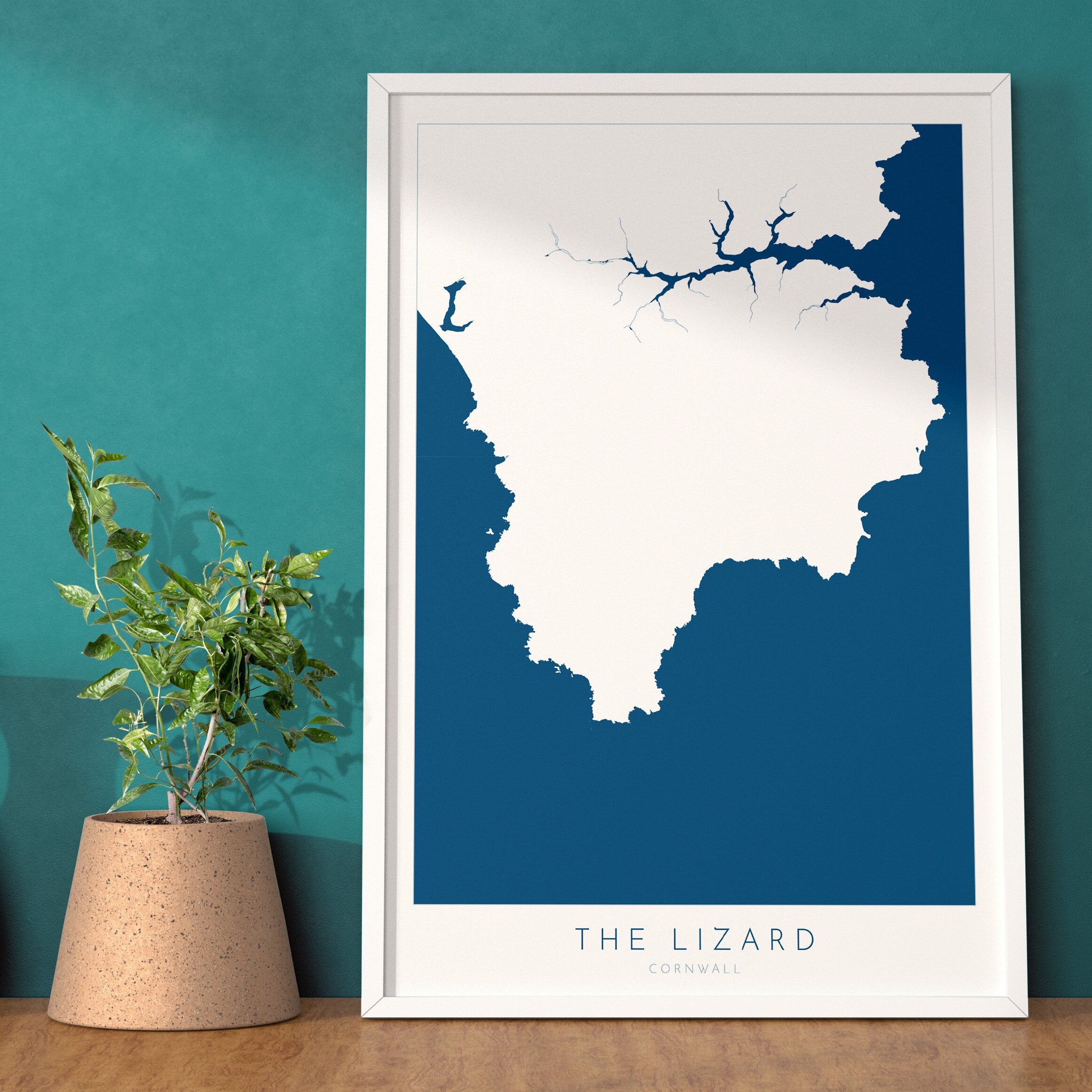 Lizard Peninsula Print - Cornwall Map, Helford River Travel Poster, Cornwall Art, The Lizard Peninsula, South Cornwall, Cornish Coast Print