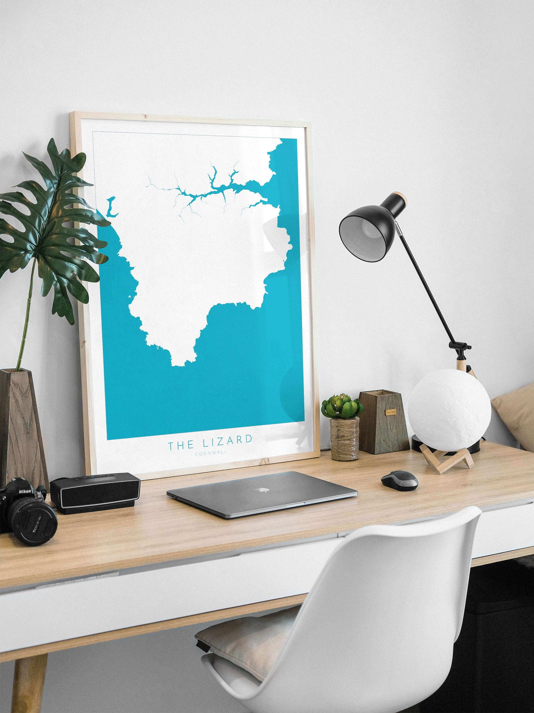 Lizard Peninsula Print - Cornwall Map, Helford River Travel Poster, Cornwall Art, The Lizard Peninsula, South Cornwall, Cornish Coast Print