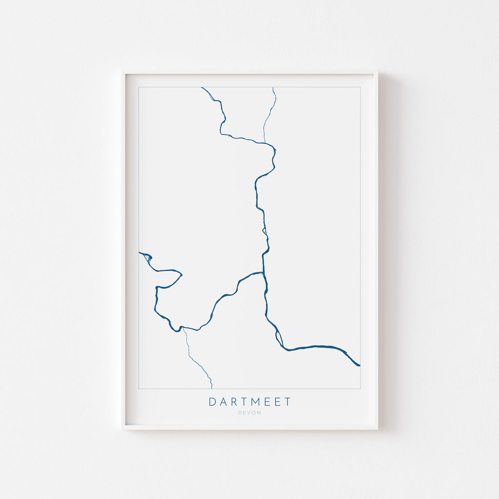 Dartmeet Print - Dartmoor Map, Devon Art, River Dart Poster, National Park Poster, Dartmoor walking, Devon Print