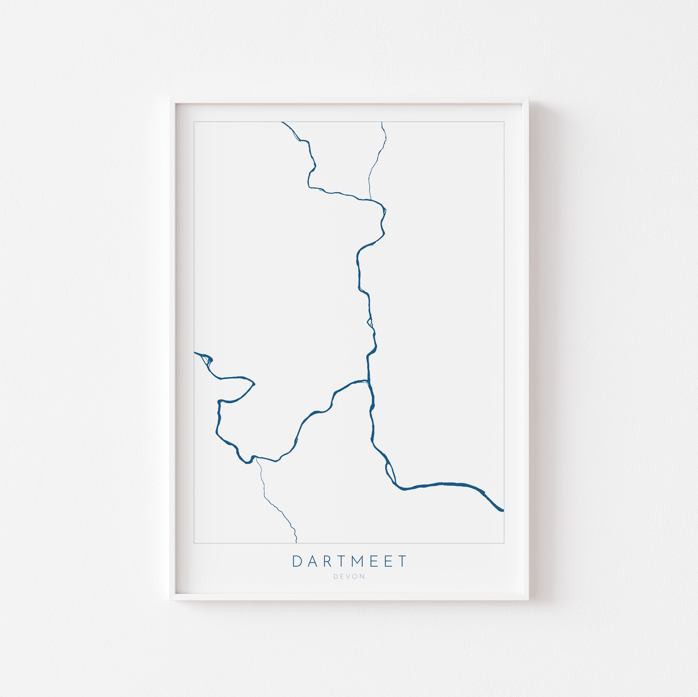 Dartmeet Print - Dartmoor Map, Devon Art, River Dart Poster, National Park Poster, Dartmoor walking, Devon Print