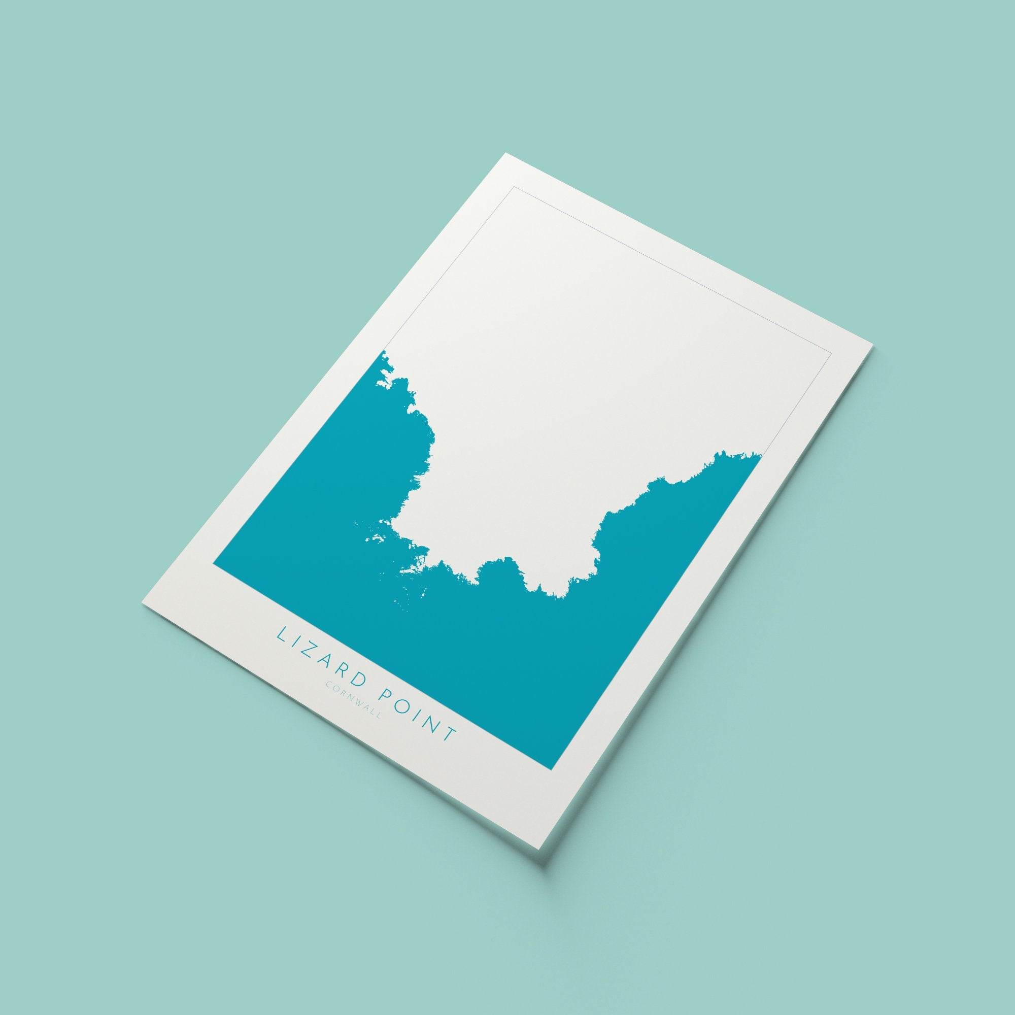 Lizard Point Map - Kynance Cove Travel Print, The Lizard Peninsula, Cornwall Map, Cornwall Art, South Cornwall, Cornish Coast Print