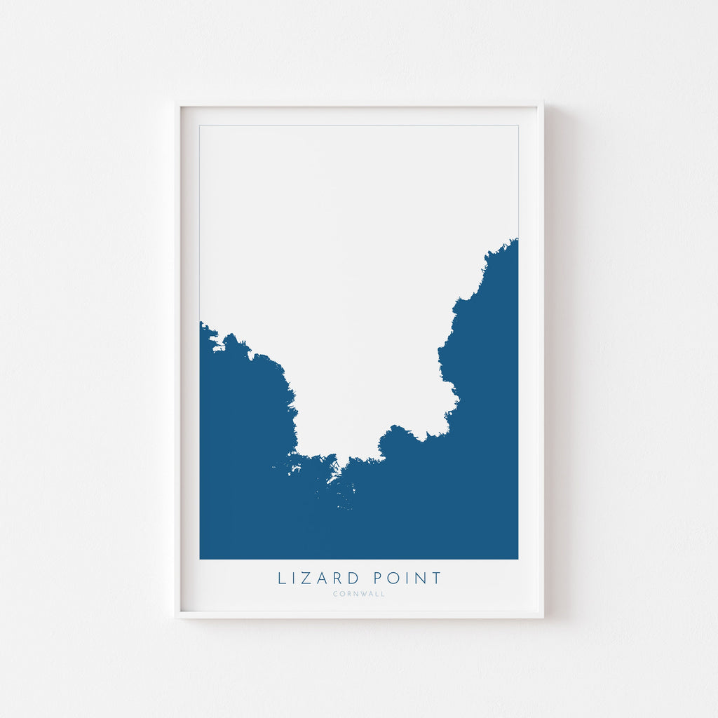 Lizard Point Map - Kynance Cove Travel Print, The Lizard Peninsula, Cornwall Map, Cornwall Art, South Cornwall, Cornish Coast Print