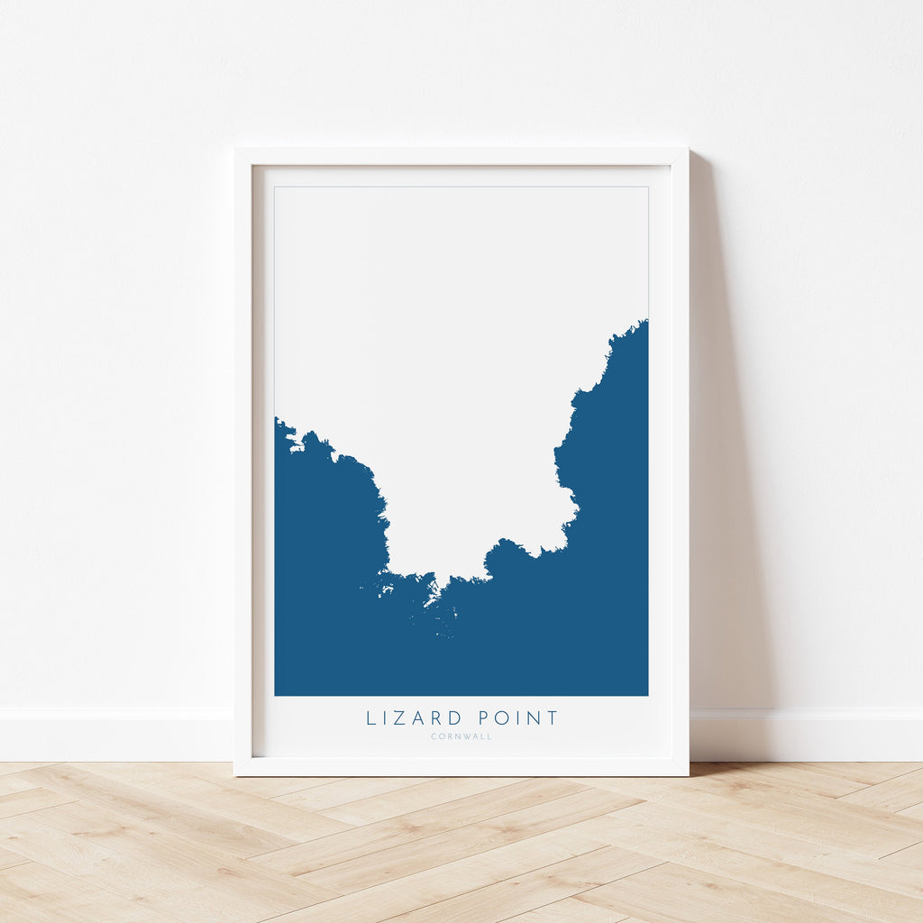 Lizard Point Map - Kynance Cove Travel Print, The Lizard Peninsula, Cornwall Map, Cornwall Art, South Cornwall, Cornish Coast Print