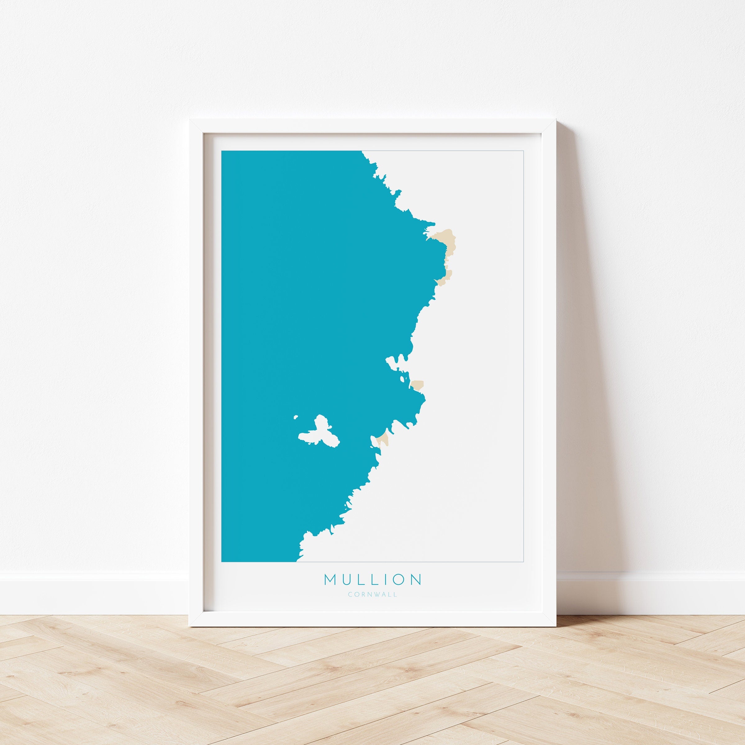Mullion Cove Print - Cornwall Map, The Lizard Peninsula, Mullion Travel Print, Cornwall Art, South Cornwall, Cornish Coast Print