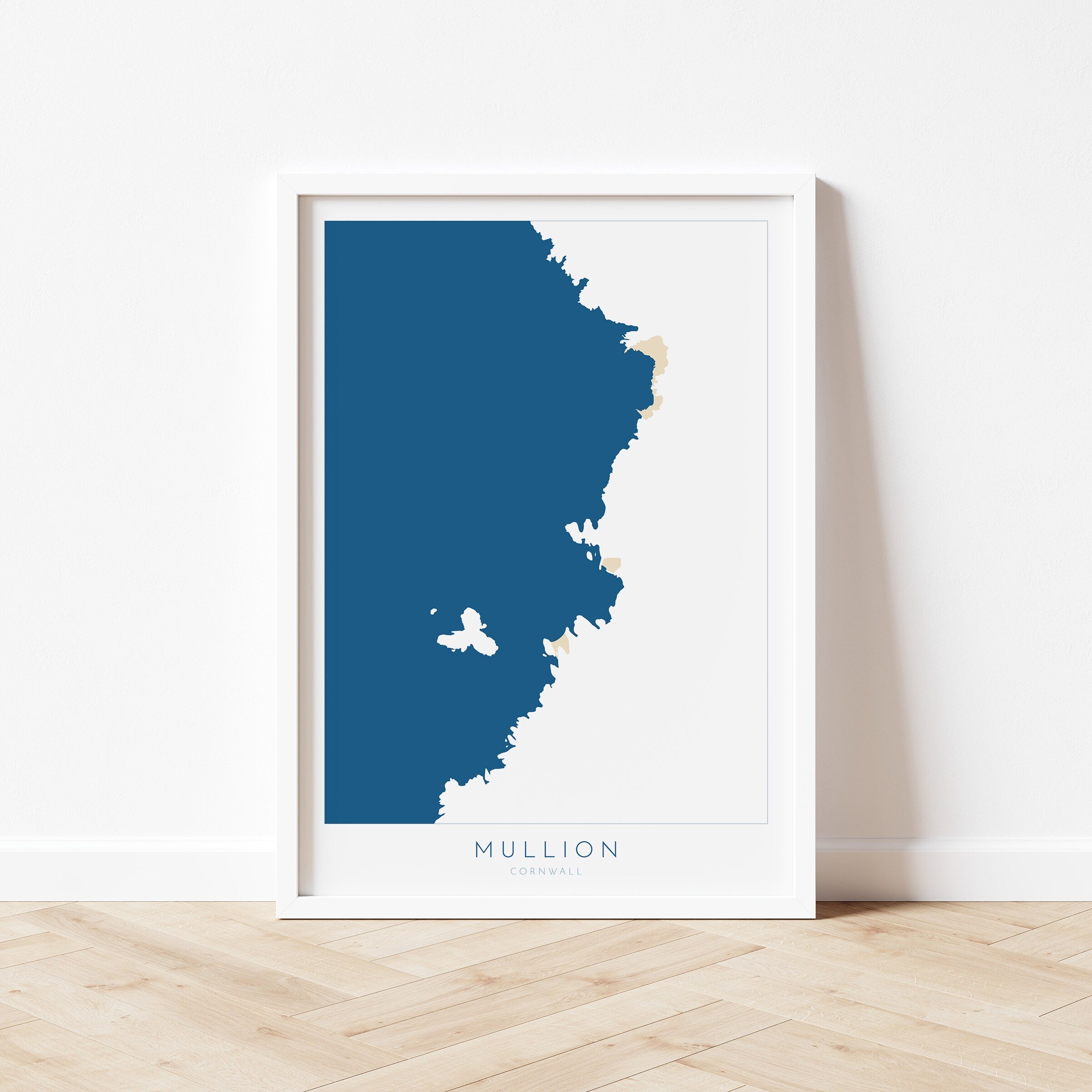 Mullion Cove Print - Cornwall Map, The Lizard Peninsula, Mullion Travel Print, Cornwall Art, South Cornwall, Cornish Coast Print