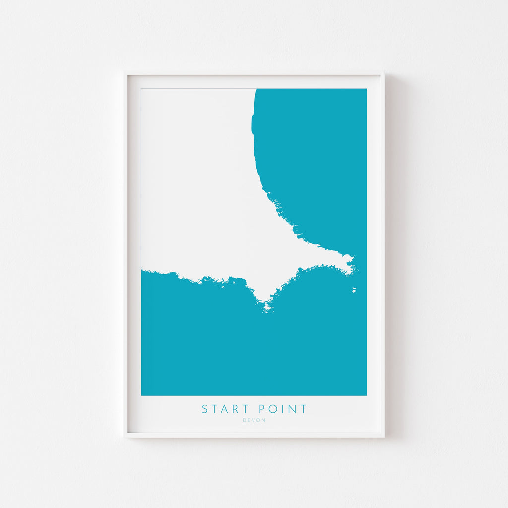 Start Point Print - Devon Map, Start Point Poster, South Hams Art, Hallsands Beach, Mattiscombe Sands, South Devon Art, Nautical Decor