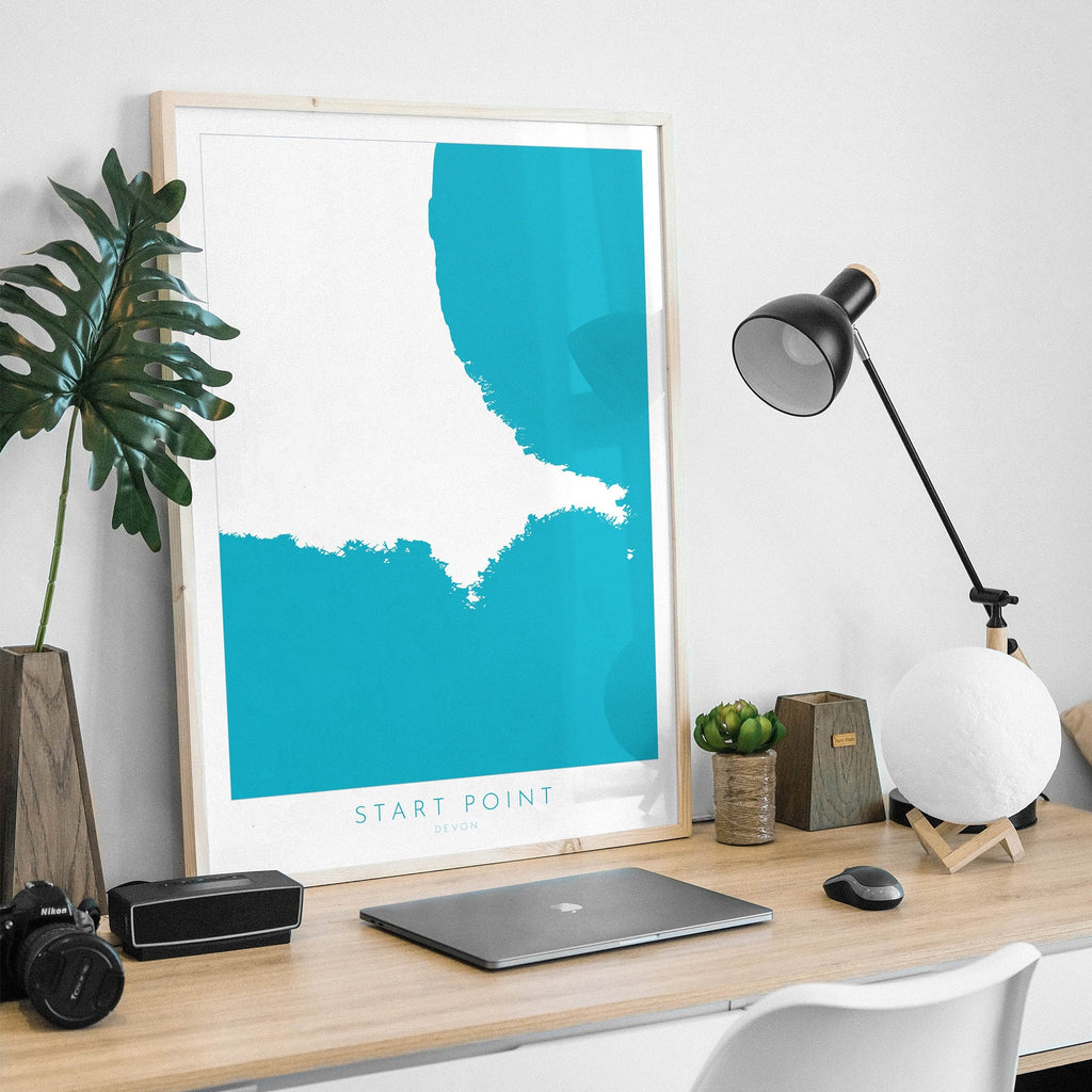 Start Point Print - Devon Map, Start Point Poster, South Hams Art, Hallsands Beach, Mattiscombe Sands, South Devon Art, Nautical Decor