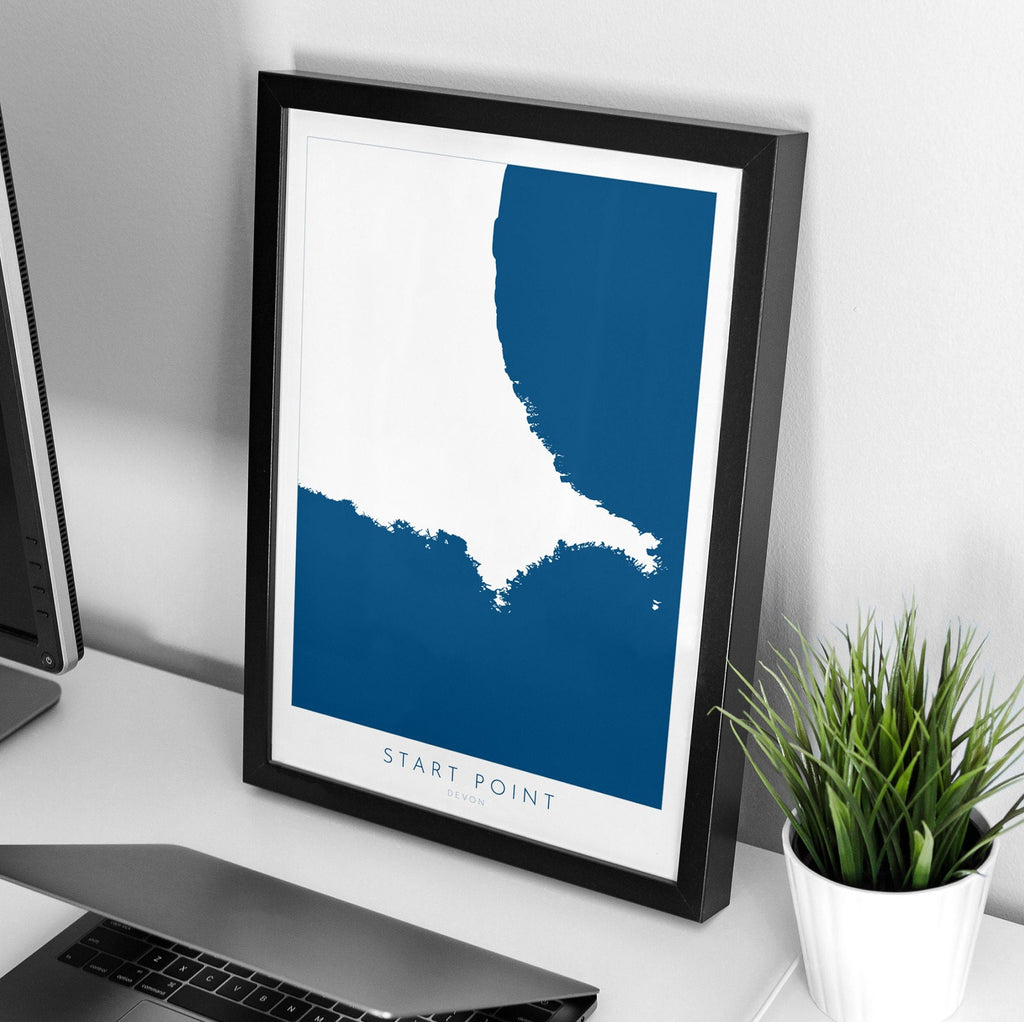 Start Point Print - Devon Map, Start Point Poster, South Hams Art, Hallsands Beach, Mattiscombe Sands, South Devon Art, Nautical Decor