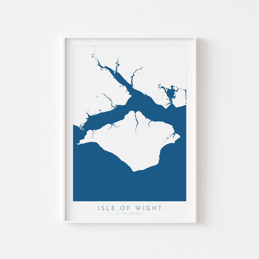 Isle of Wight Map Art, Isle of Wight Art Print, Cowes Isle of Wight, Hampshire Map, Southampton Map Art, Portsmouth Art, The Solent Map, IOW