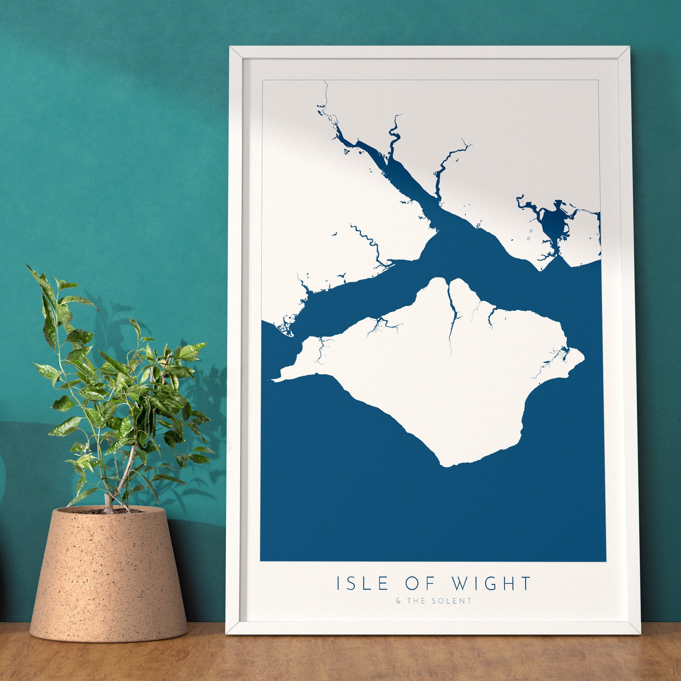 Isle of Wight Map Art, Isle of Wight Art Print, Cowes Isle of Wight, Hampshire Map, Southampton Map Art, Portsmouth Art, The Solent Map, IOW