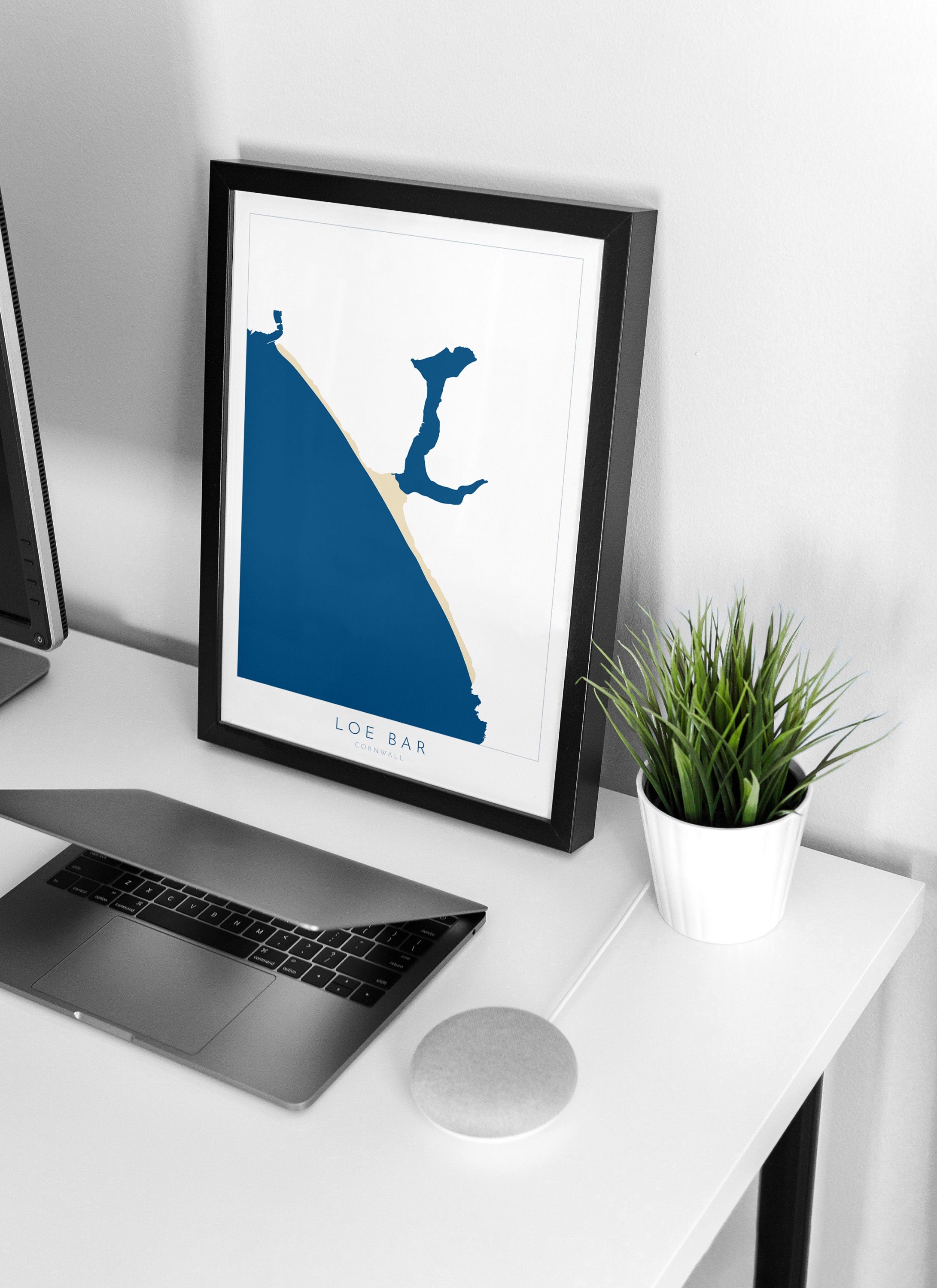 Loe Bar Print - Cornwall Map, Porthleven Beach, Loe Bar, Cornwall Travel Print, Porthleven, Cornwall Beach Art, Cornish Coast Print