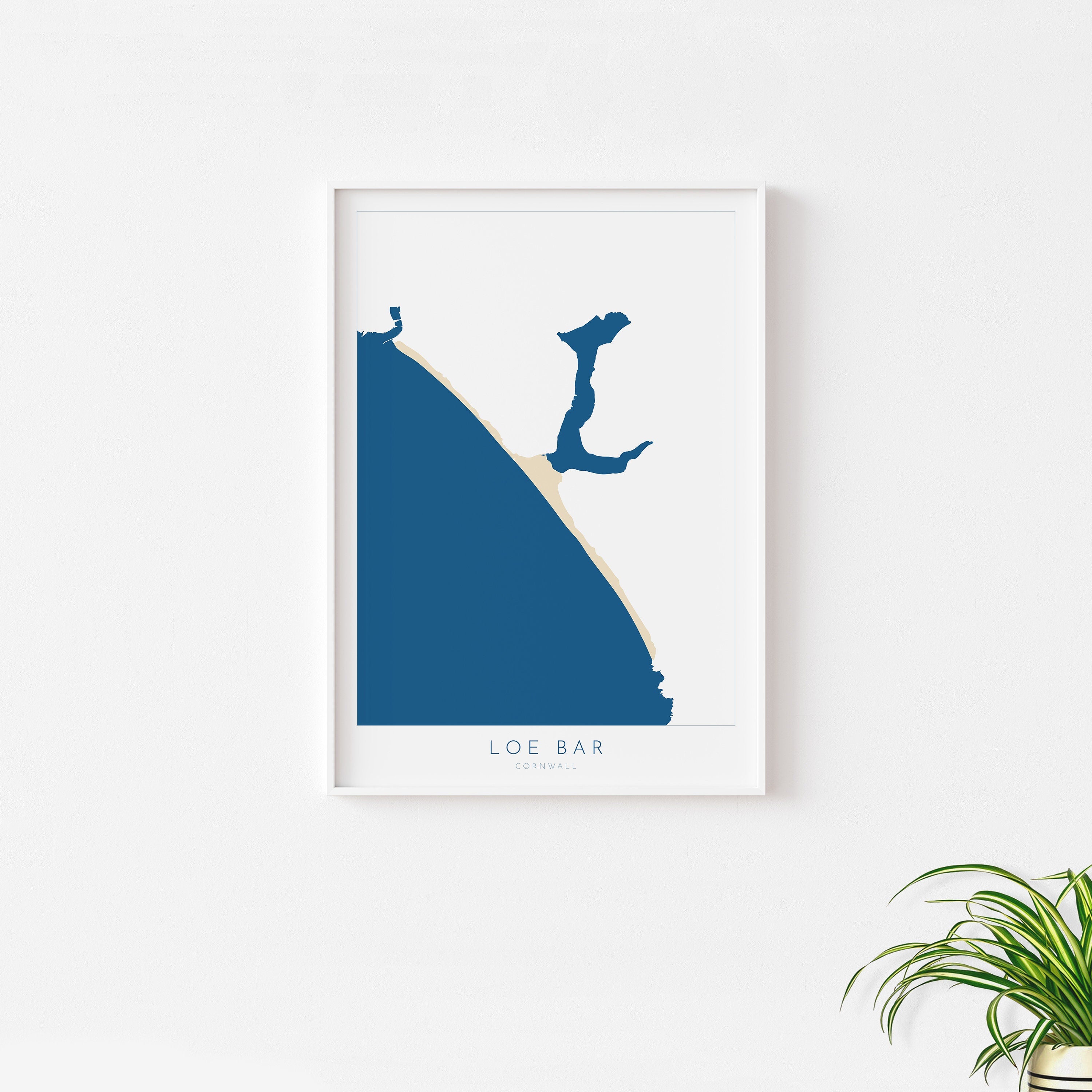 Loe Bar Print - Cornwall Map, Porthleven Beach, Loe Bar, Cornwall Travel Print, Porthleven, Cornwall Beach Art, Cornish Coast Print