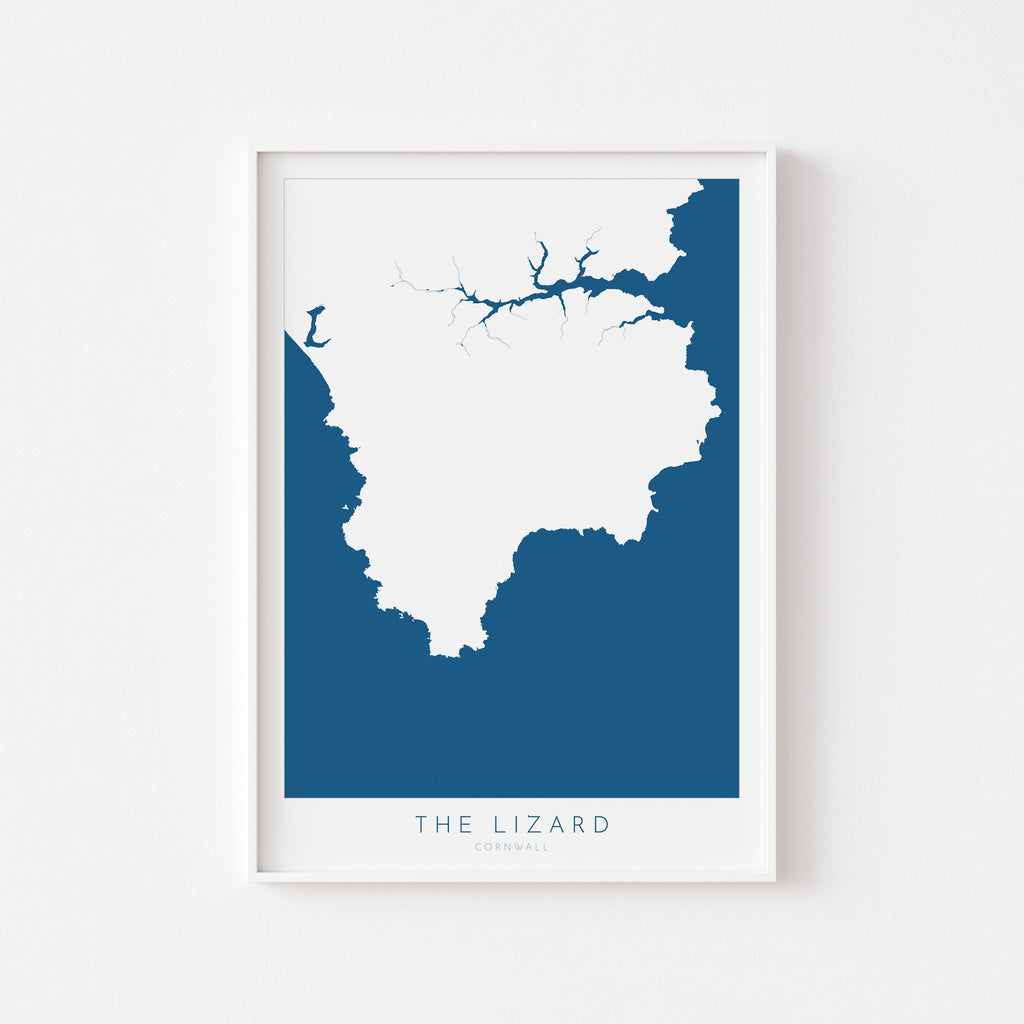 Lizard Peninsula Print - Cornwall Map, Helford River Travel Poster, Cornwall Art, The Lizard Peninsula, South Cornwall, Cornish Coast Print