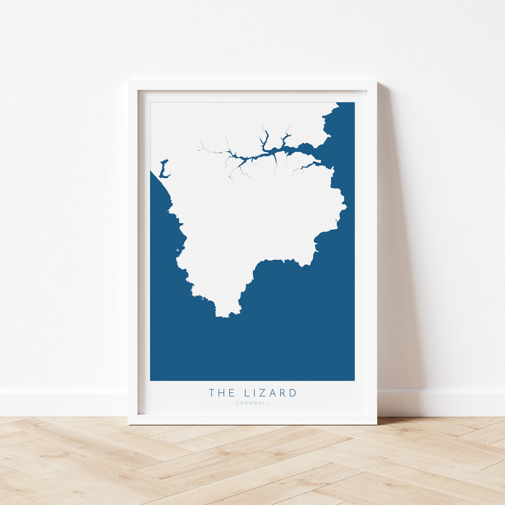 Lizard Peninsula Print - Cornwall Map, Helford River Travel Poster, Cornwall Art, The Lizard Peninsula, South Cornwall, Cornish Coast Print