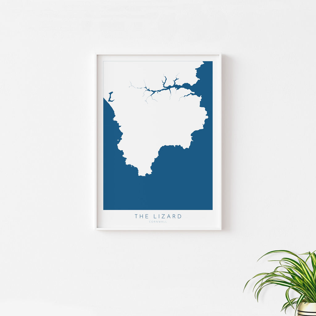 Lizard Peninsula Print - Cornwall Map, Helford River Travel Poster, Cornwall Art, The Lizard Peninsula, South Cornwall, Cornish Coast Print