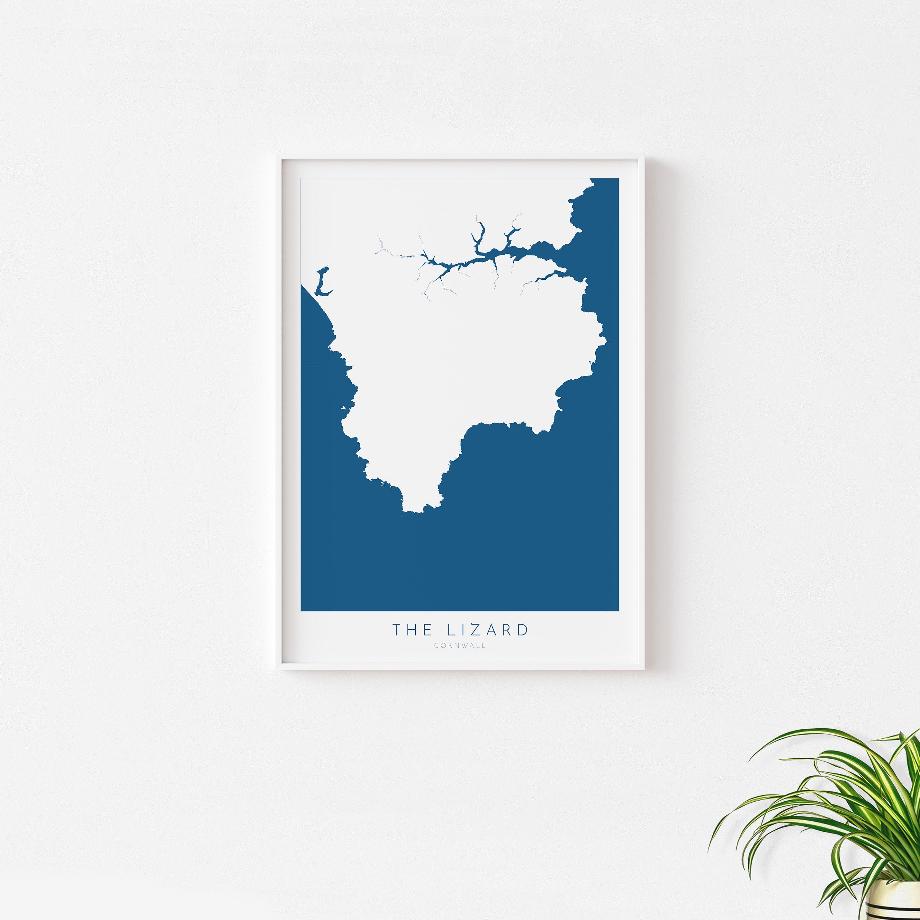 Lizard Peninsula Print - Cornwall Map, Helford River Travel Poster, Cornwall Art, The Lizard Peninsula, South Cornwall, Cornish Coast Print