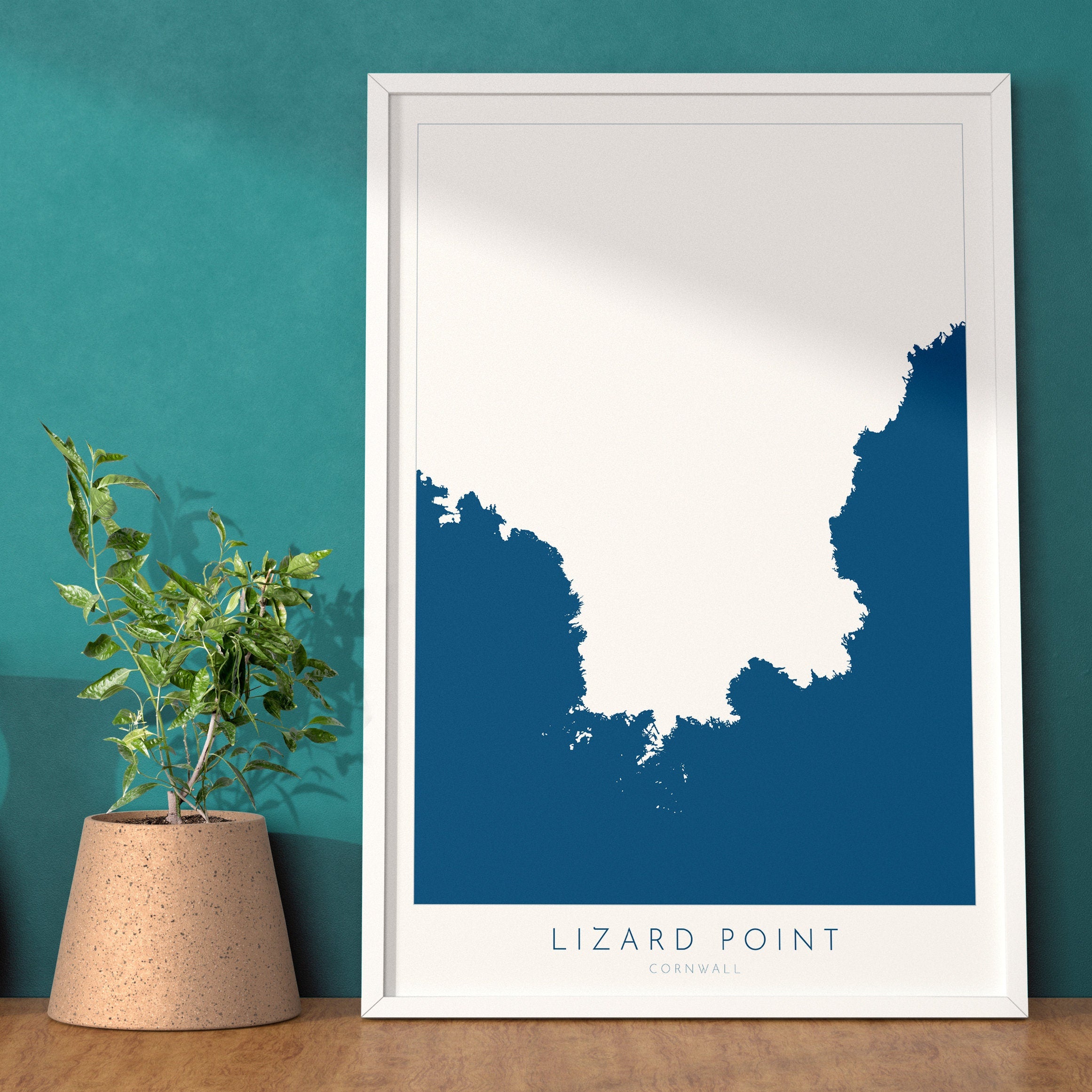Lizard Point Map - Kynance Cove Travel Print, The Lizard Peninsula, Cornwall Map, Cornwall Art, South Cornwall, Cornish Coast Print