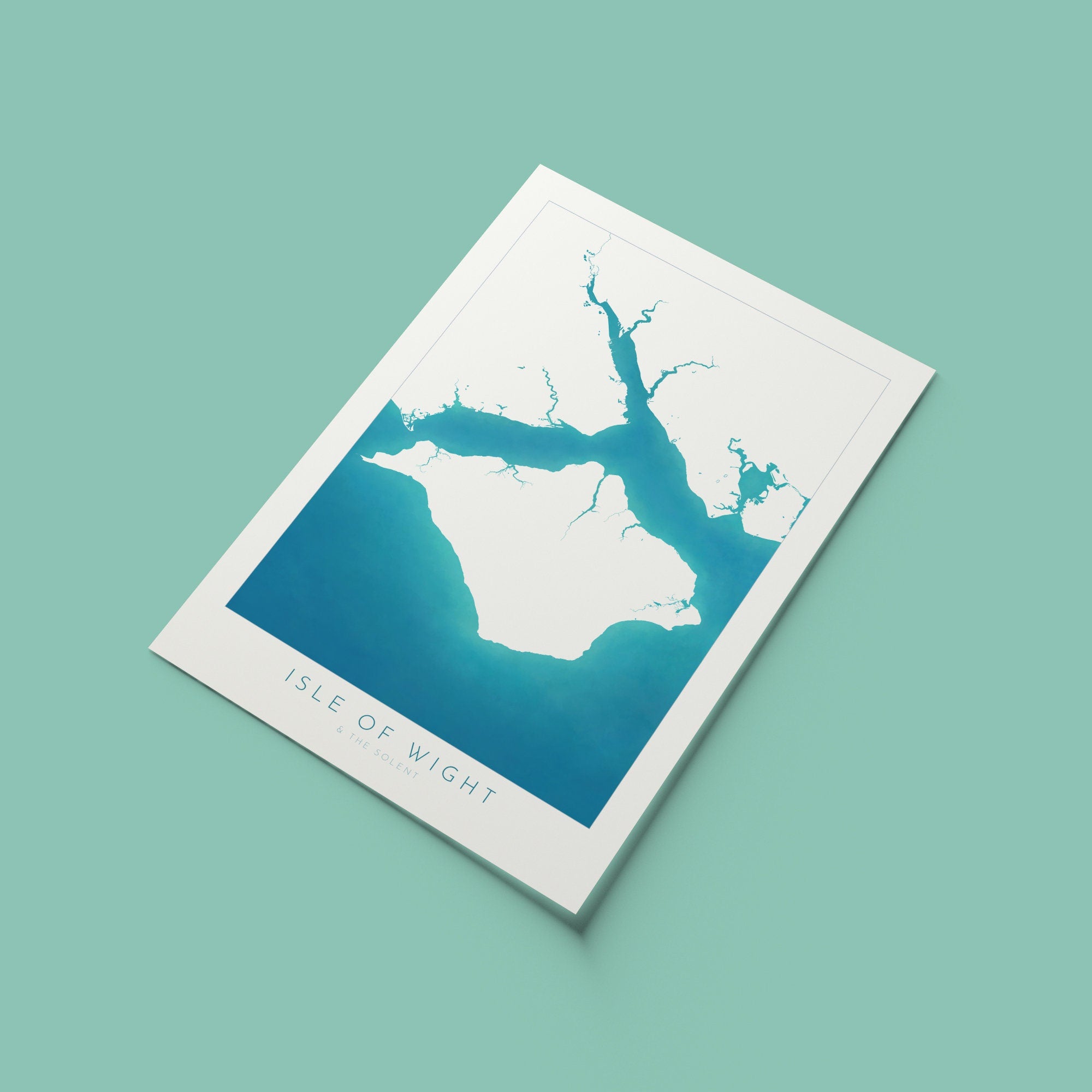 Isle of Wight Map Art, Isle of Wight Art Print, Cowes Isle of Wight, Hampshire Map, Southampton Map Art, Portsmouth Art, The Solent Map, IOW