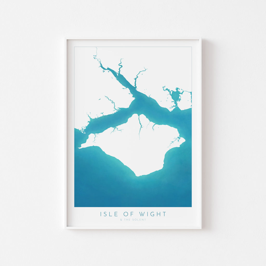 Isle of Wight Map Art, Isle of Wight Art Print, Cowes Isle of Wight, Hampshire Map, Southampton Map Art, Portsmouth Art, The Solent Map, IOW