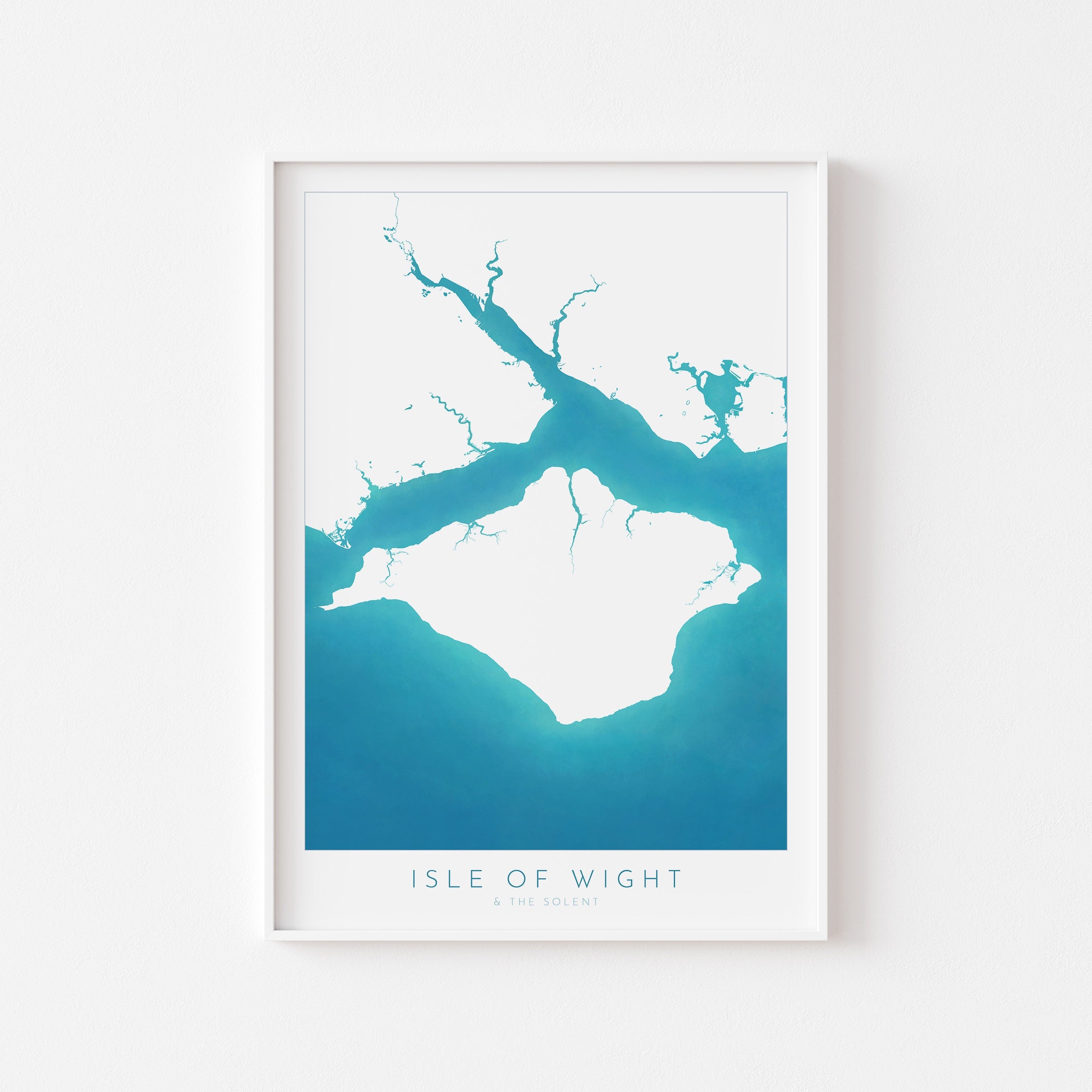 Isle of Wight Map Art, Isle of Wight Art Print, Cowes Isle of Wight, Hampshire Map, Southampton Map Art, Portsmouth Art, The Solent Map, IOW