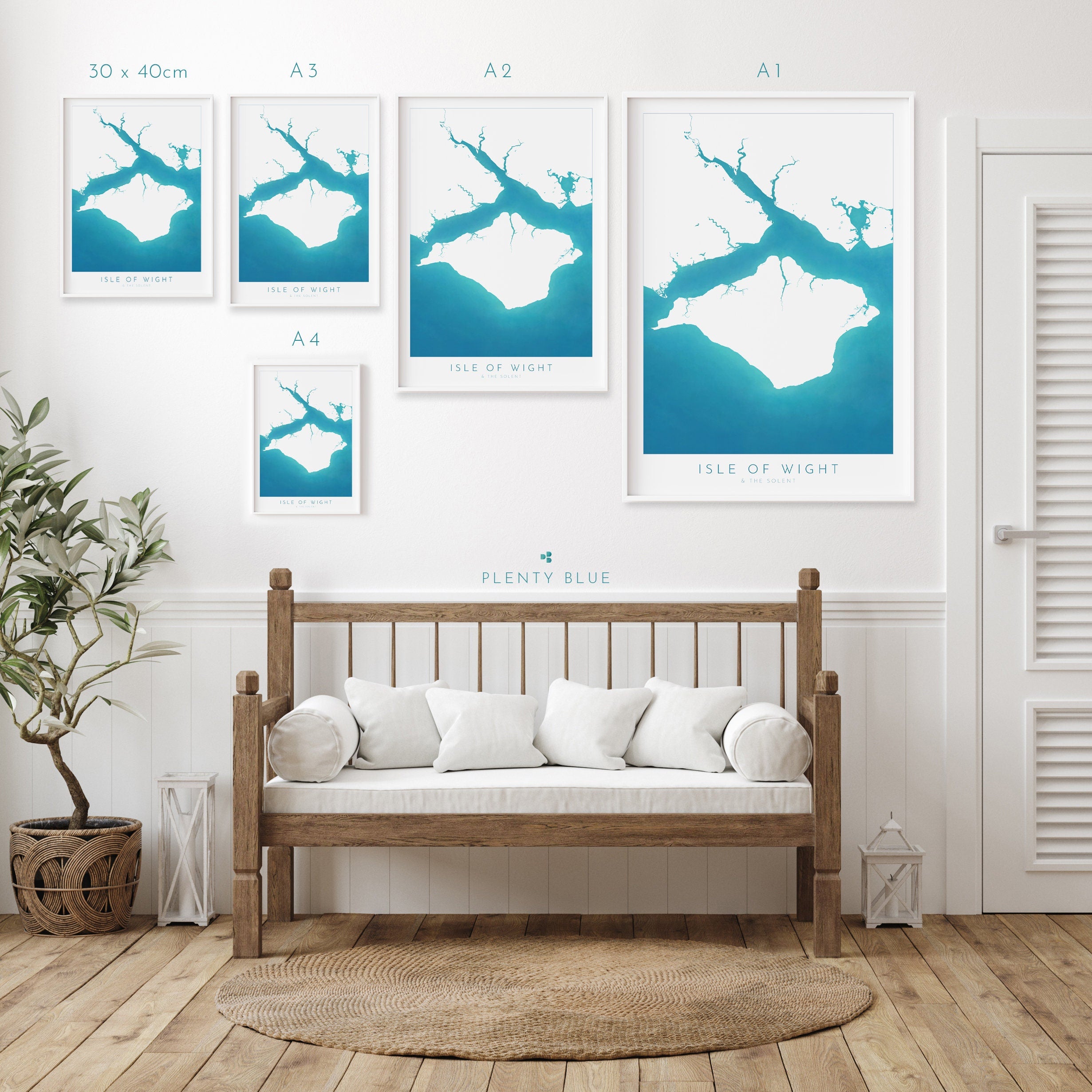 Isle of Wight Map Art, Isle of Wight Art Print, Cowes Isle of Wight, Hampshire Map, Southampton Map Art, Portsmouth Art, The Solent Map, IOW