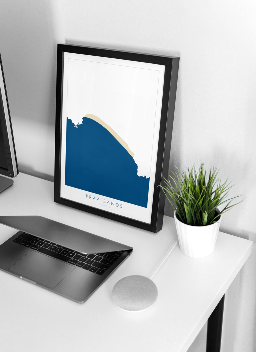 Praa Sands Print - Cornwall Map, Praa Sands Beach, Cornwall Travel Print, Cornwall Beach Art, Cornish Coast Print, Surf Art