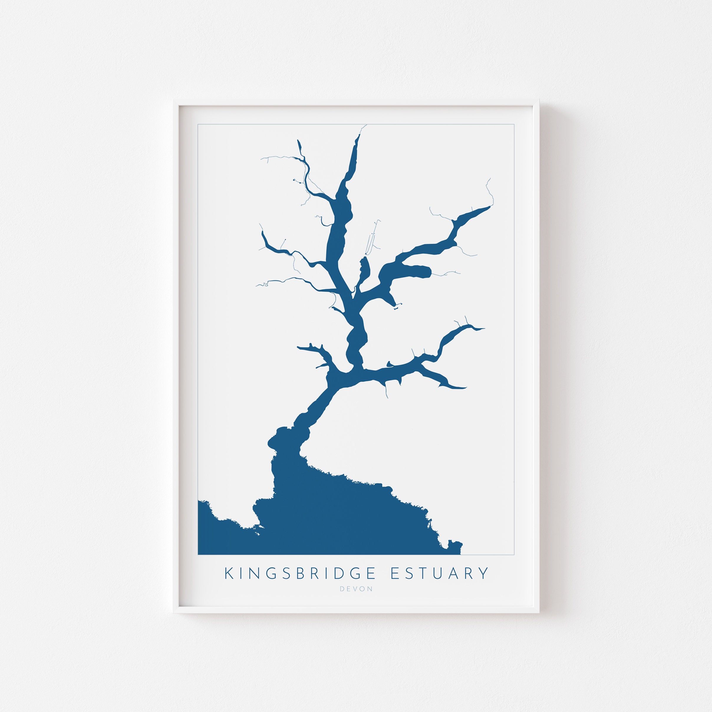 The Kingsbridge Estuary Print, Salcombe Map, Devon Art, Salcombe Art, Map Art, Devon Map, Salcombe Estuary