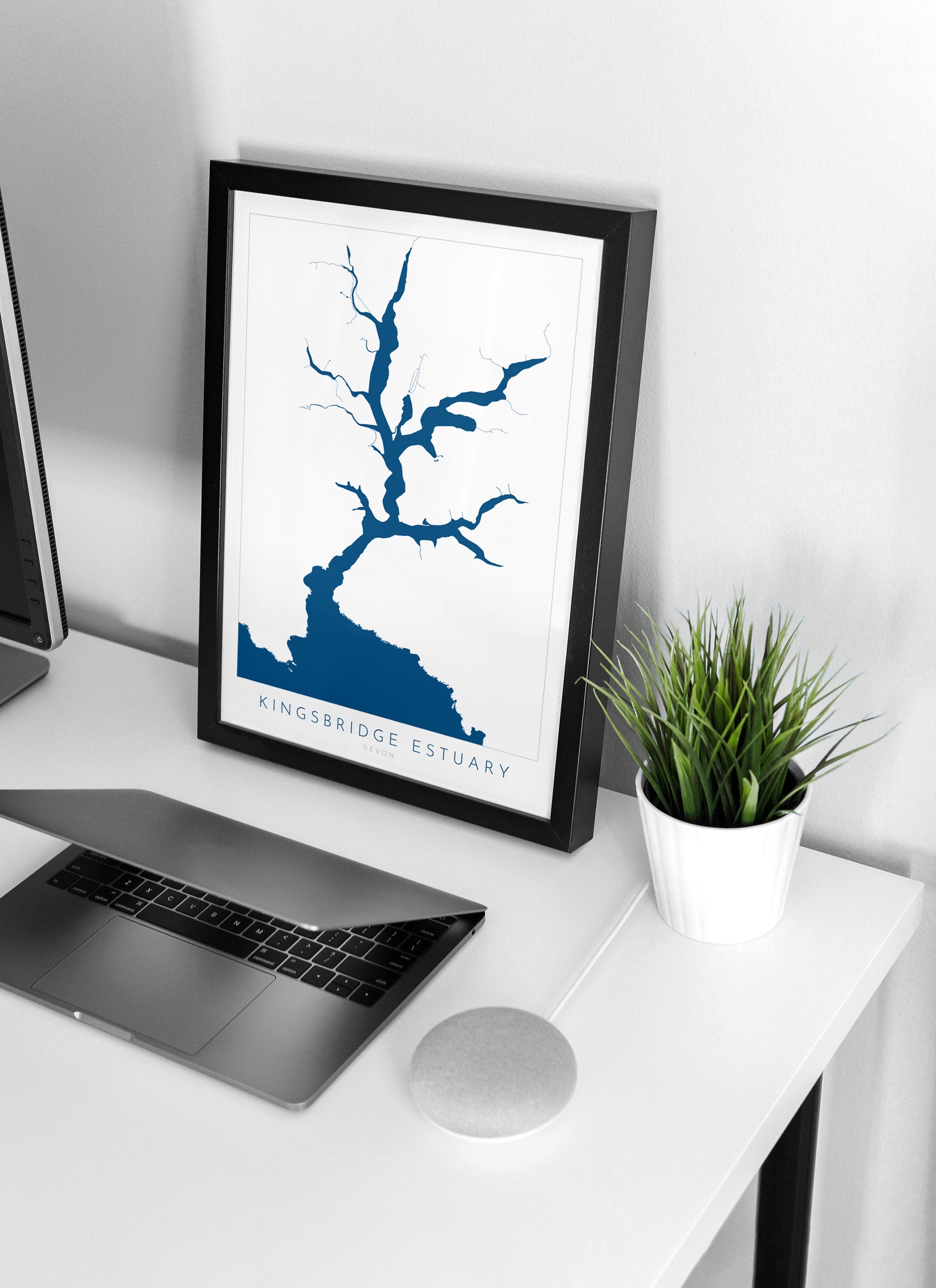 The Kingsbridge Estuary Print, Salcombe Map, Devon Art, Salcombe Art, Map Art, Devon Map, Salcombe Estuary