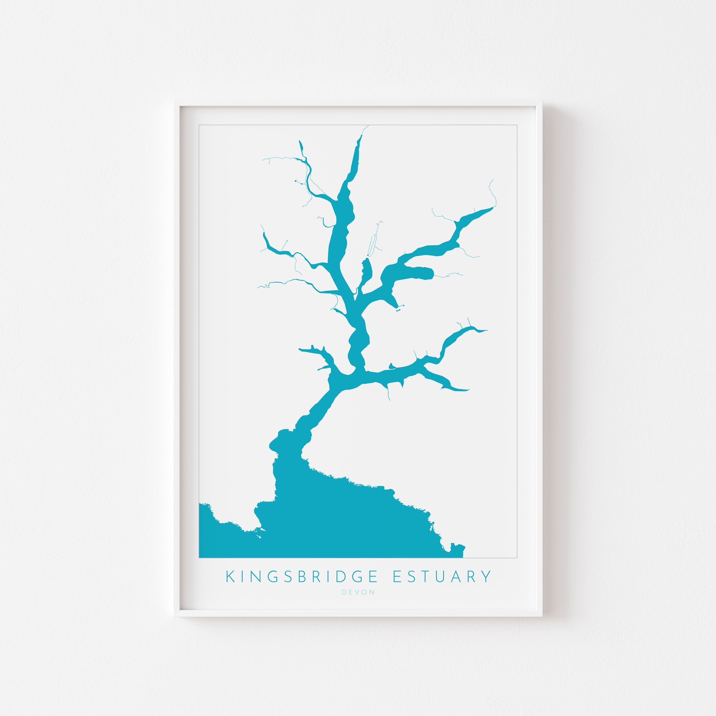 The Kingsbridge Estuary Print, Salcombe Map, Devon Art, Salcombe Art, Map Art, Devon Map, Salcombe Estuary