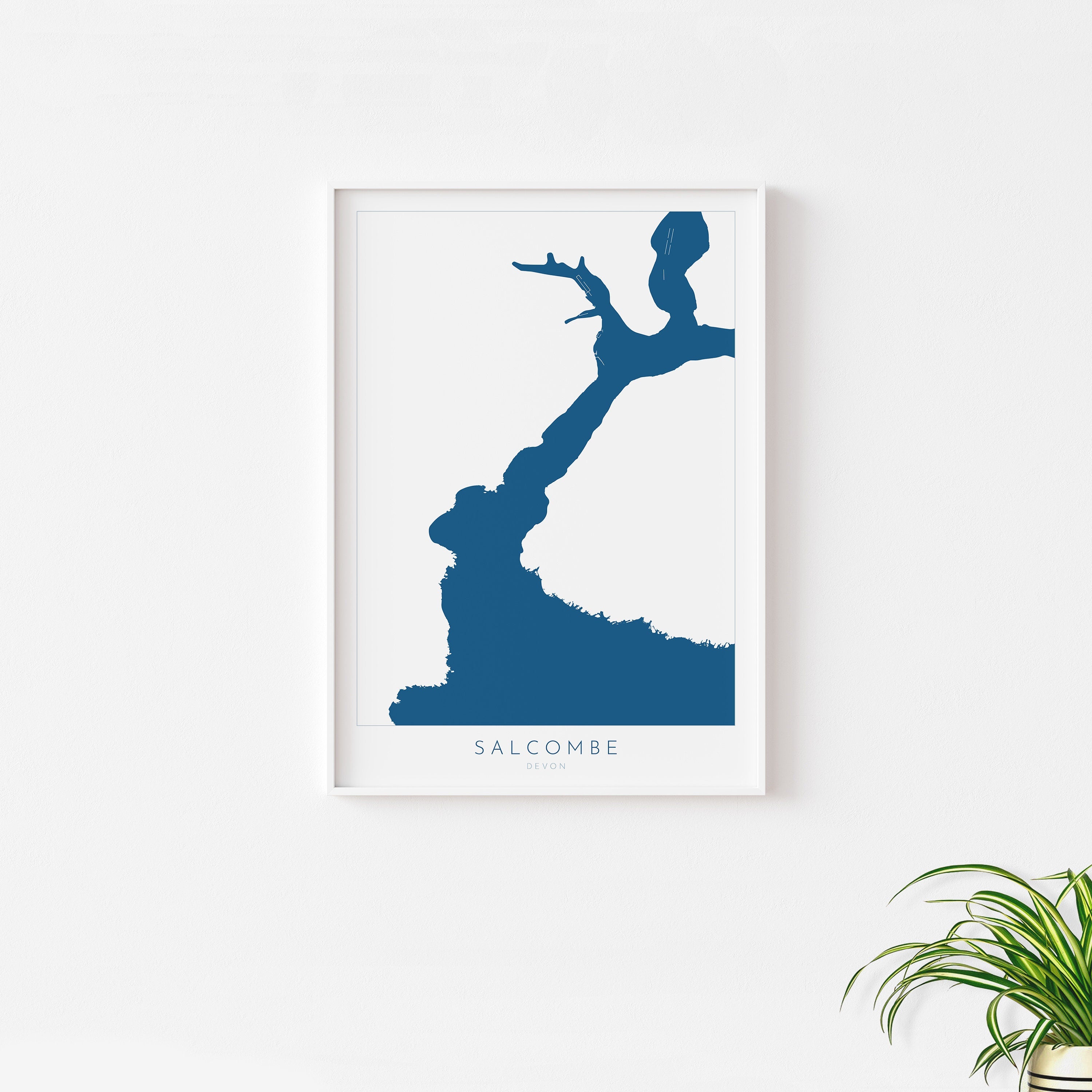 Salcombe Print - Salcombe Map, Devon Art, Salcombe Art, Map Art, Devon Map, Salcombe Estuary, Kingsbridge Estuary